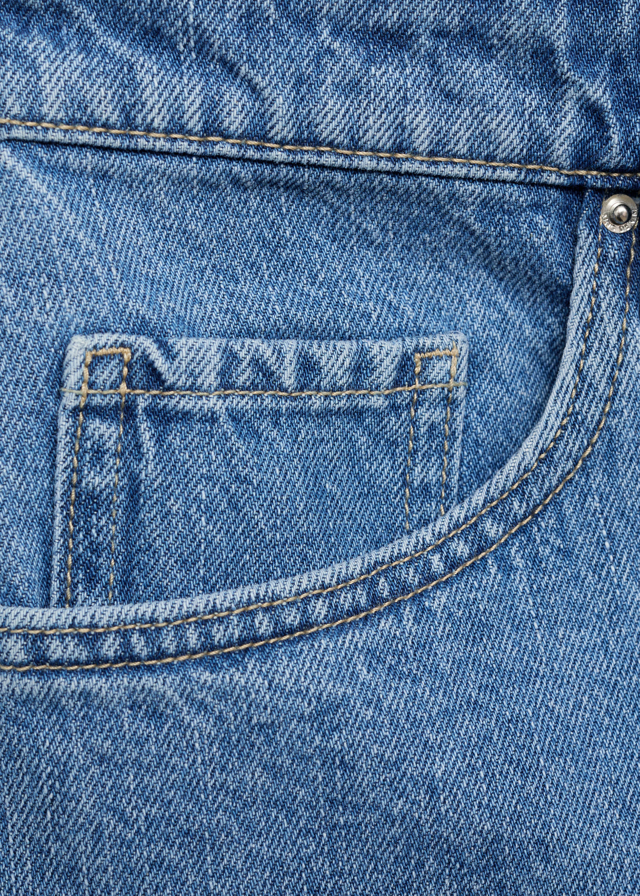 High-waisted straight-fit denim shorts - Details of the article 0