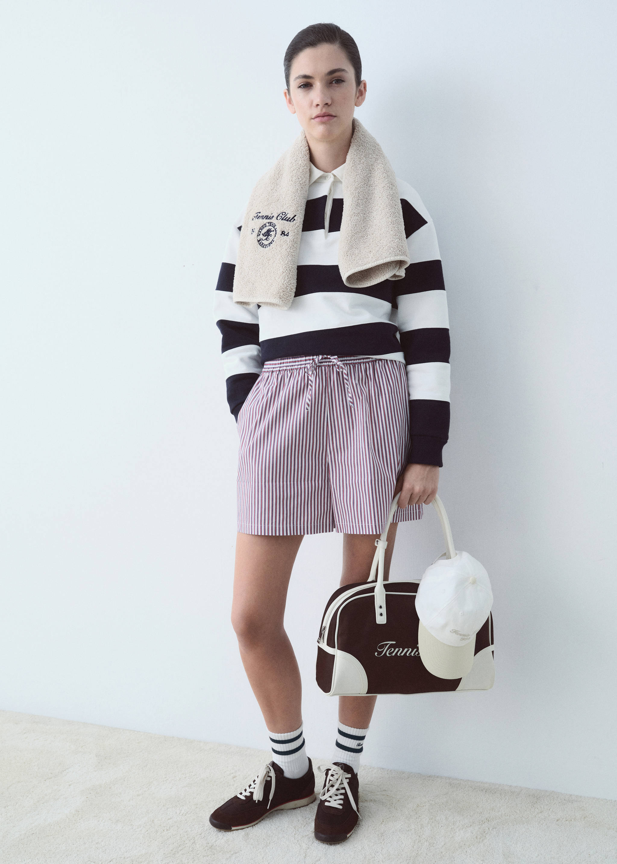 Chaussettes rayées avec message brodé - Plan général