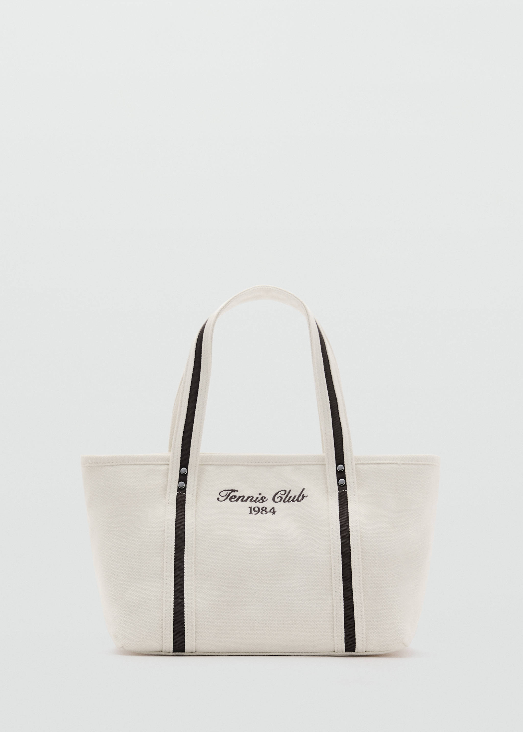 Small shopper bag with embroidered message - Article without model