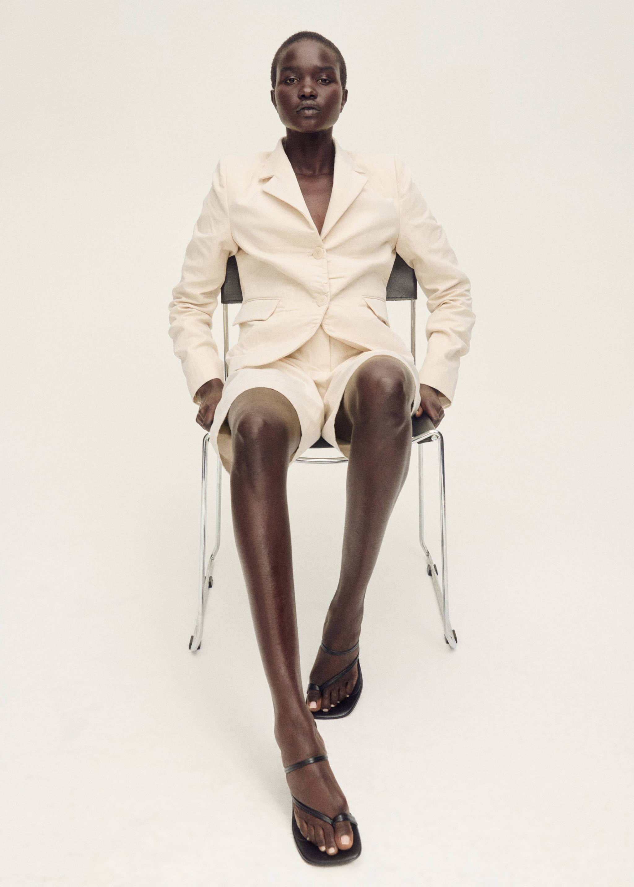 Blazer de costume lin mélangé effet froissé - Détail de l'article 2