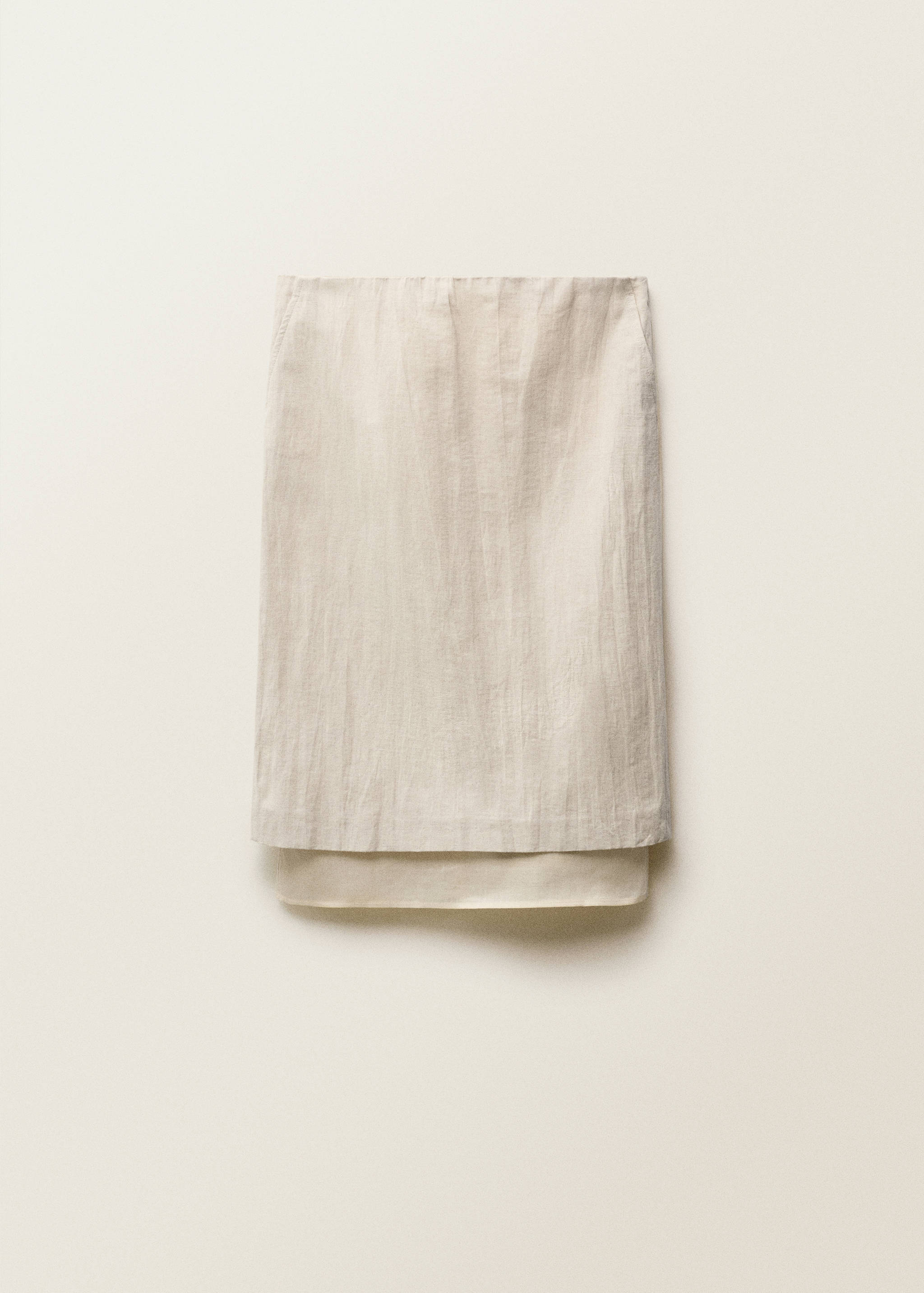 Combined linen-blend midi-skirt - Article without model