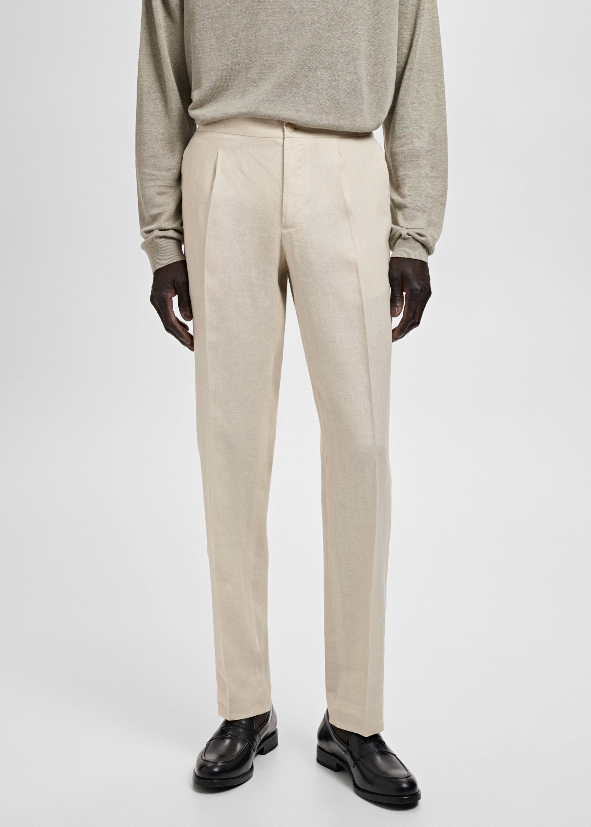 Pantaloni costum Salerno 100% in slim fit - Plan mediu