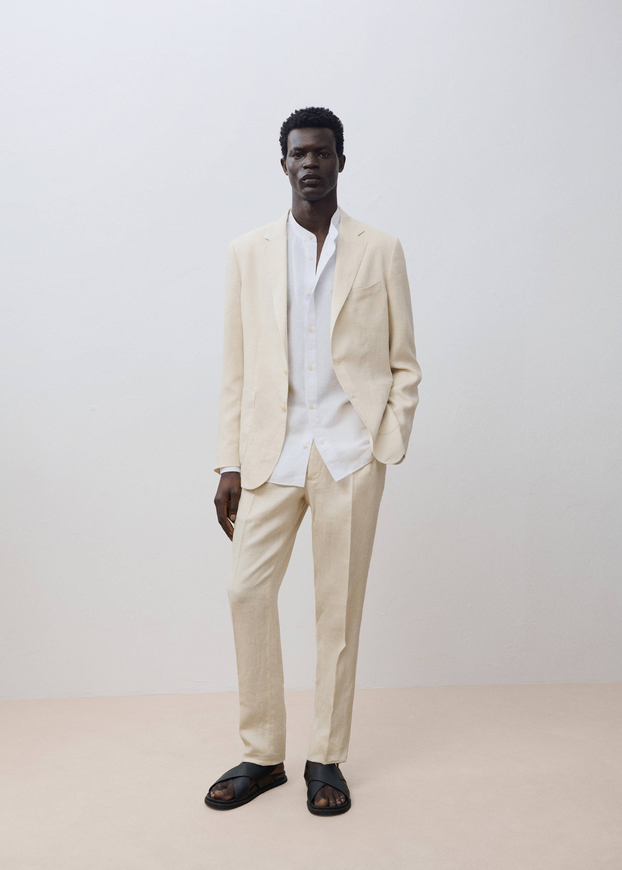 Pantaloni costum Salerno 100% in slim fit - Detaliu al articolului 5