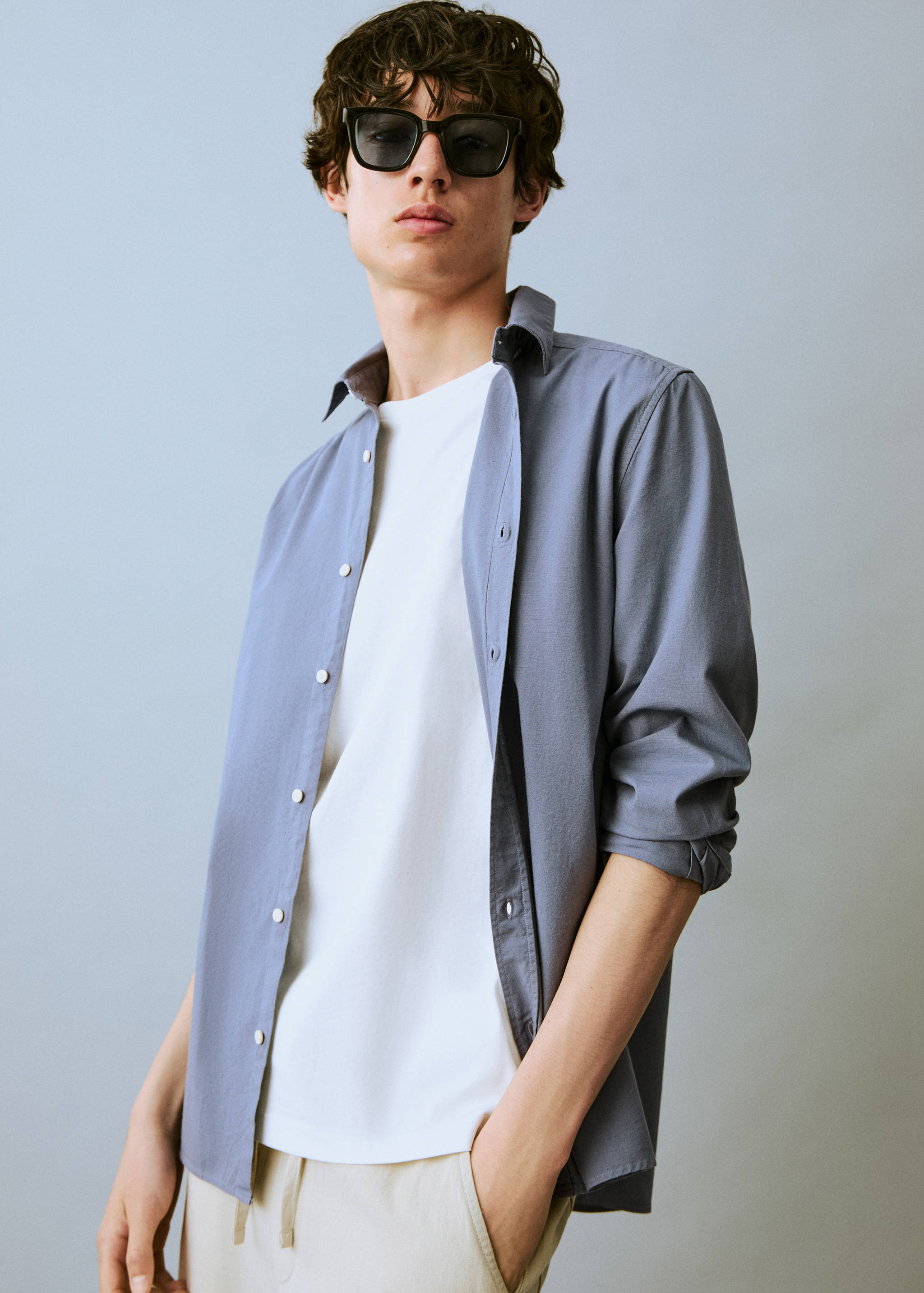 Linen oxford shirt - Medium plane