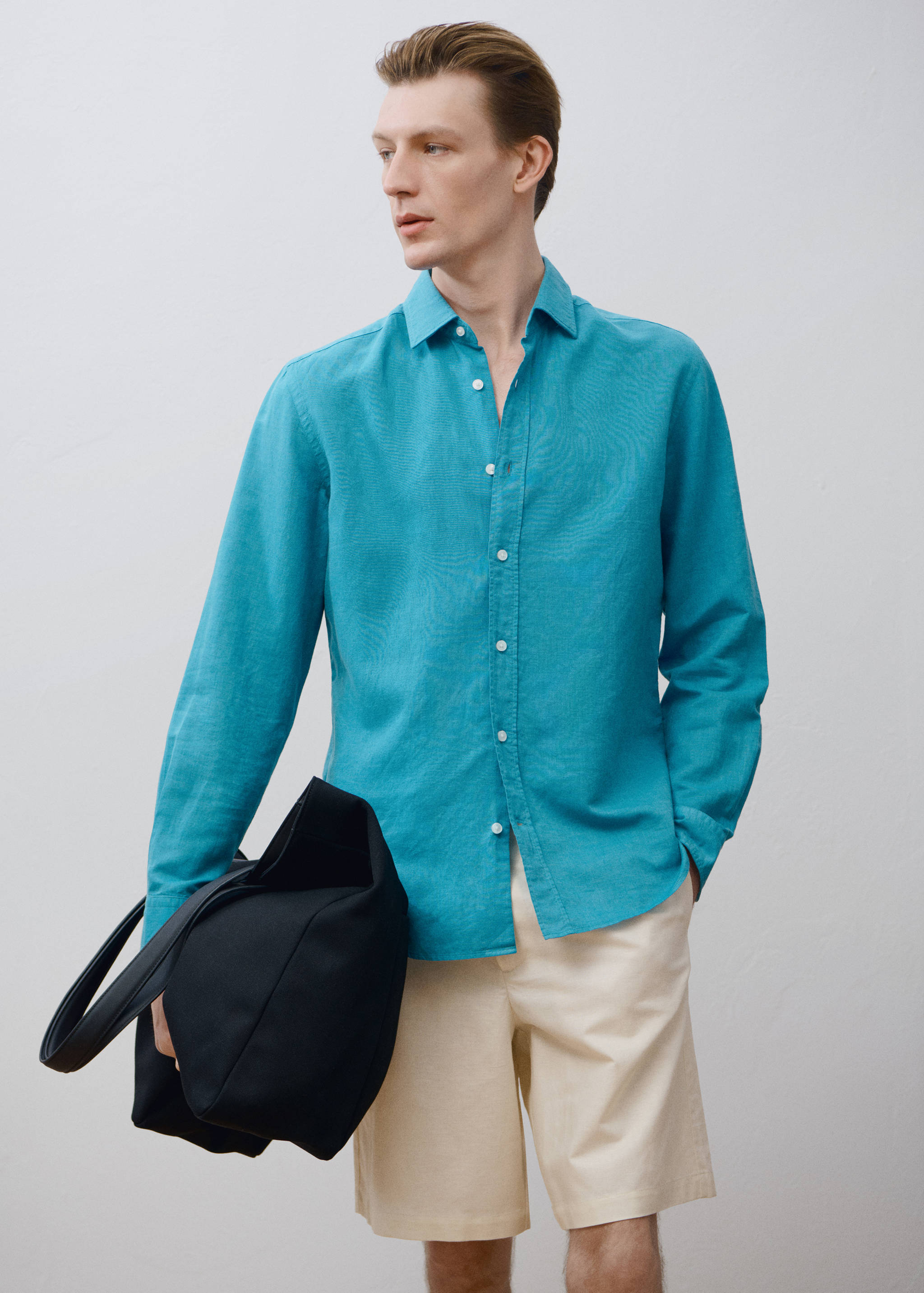 Linen-blend shirt - Details of the article 9