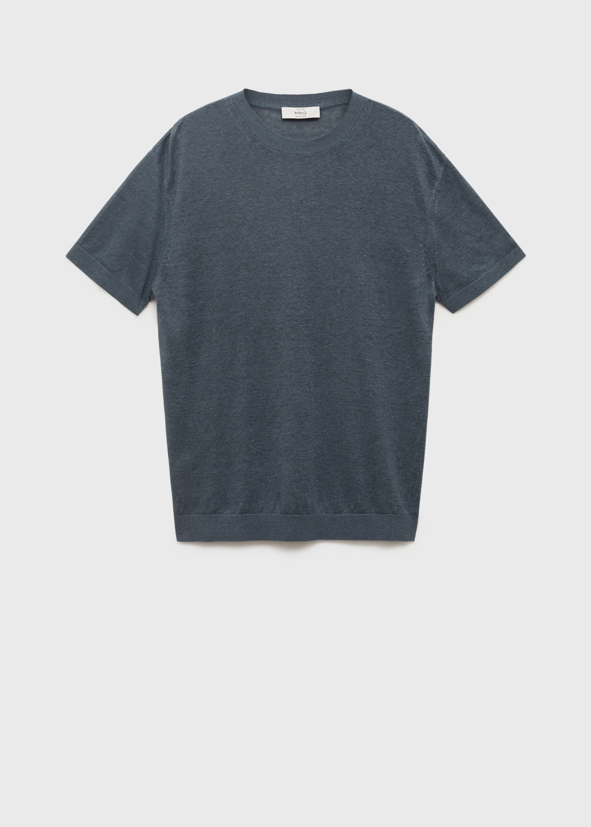 100% linen t-shirt with ribbed trim - Article without model