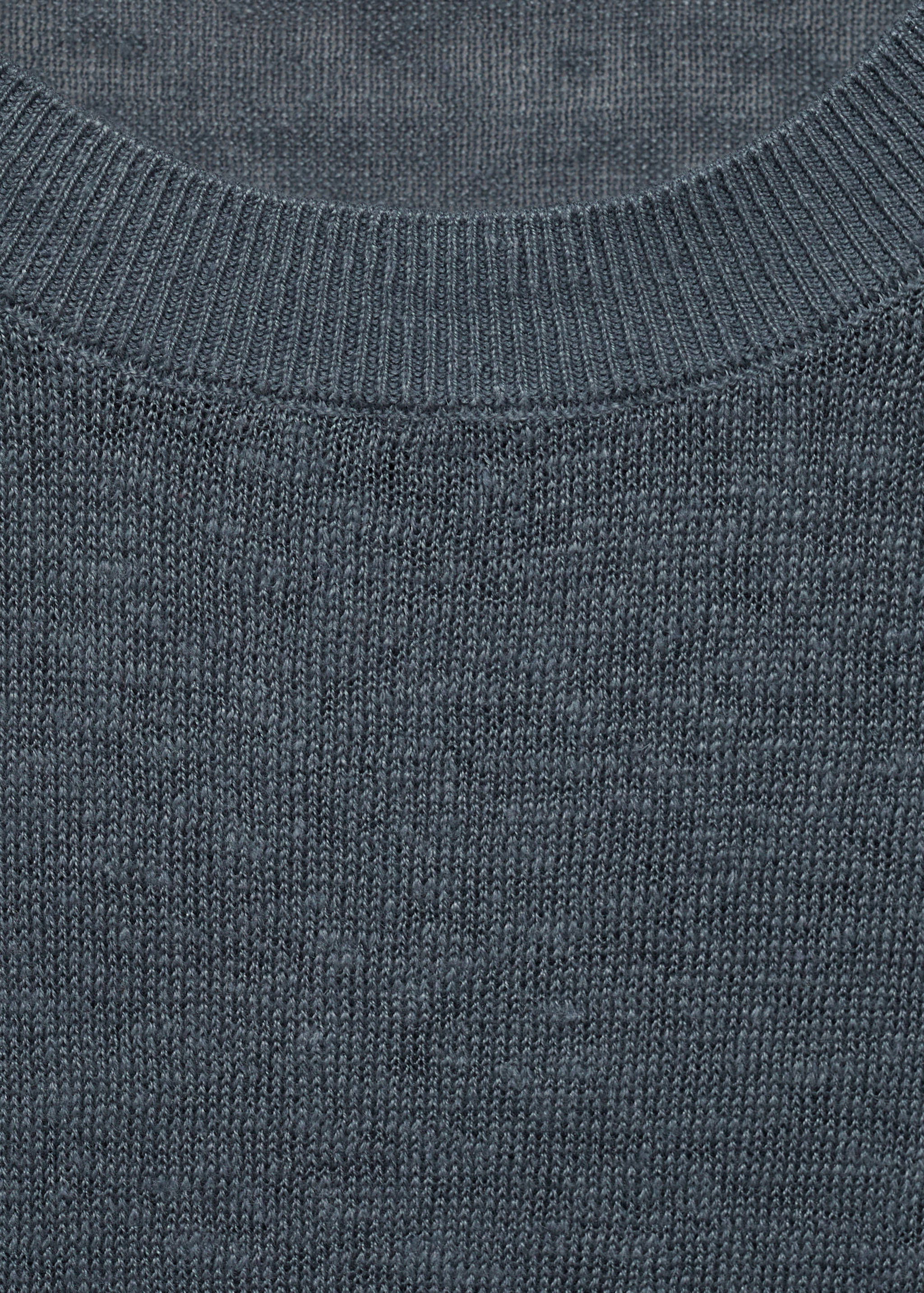 100% linen t-shirt with ribbed trim - Details of the article 0