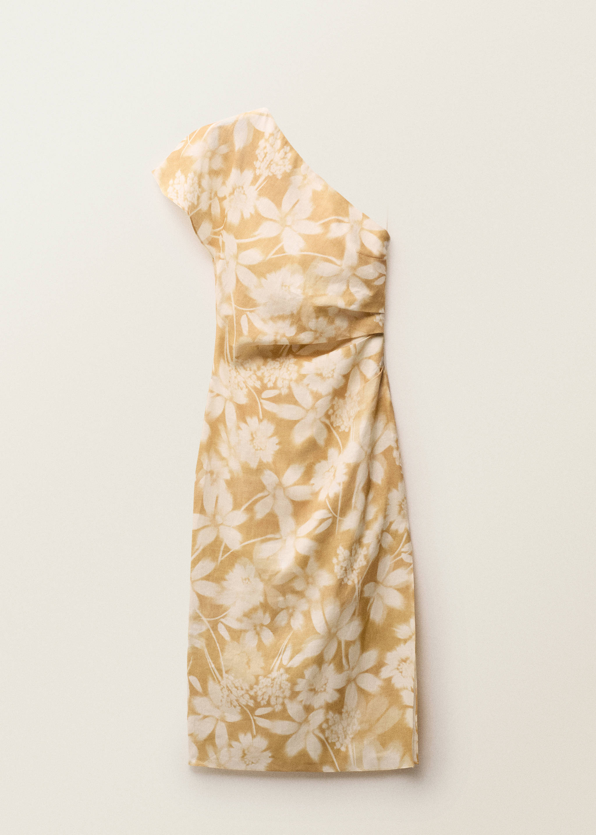 Vestido assimétrico de linho às flores - Artigo sem modelo