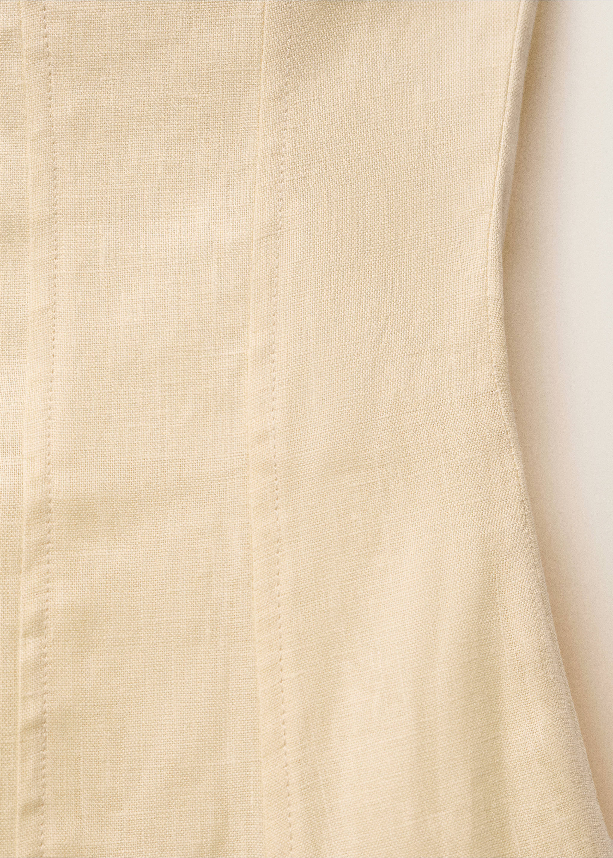 Linen dress with puffed hem - Details of the article 0, Pastel Yellow. Ref: 87037903-00.