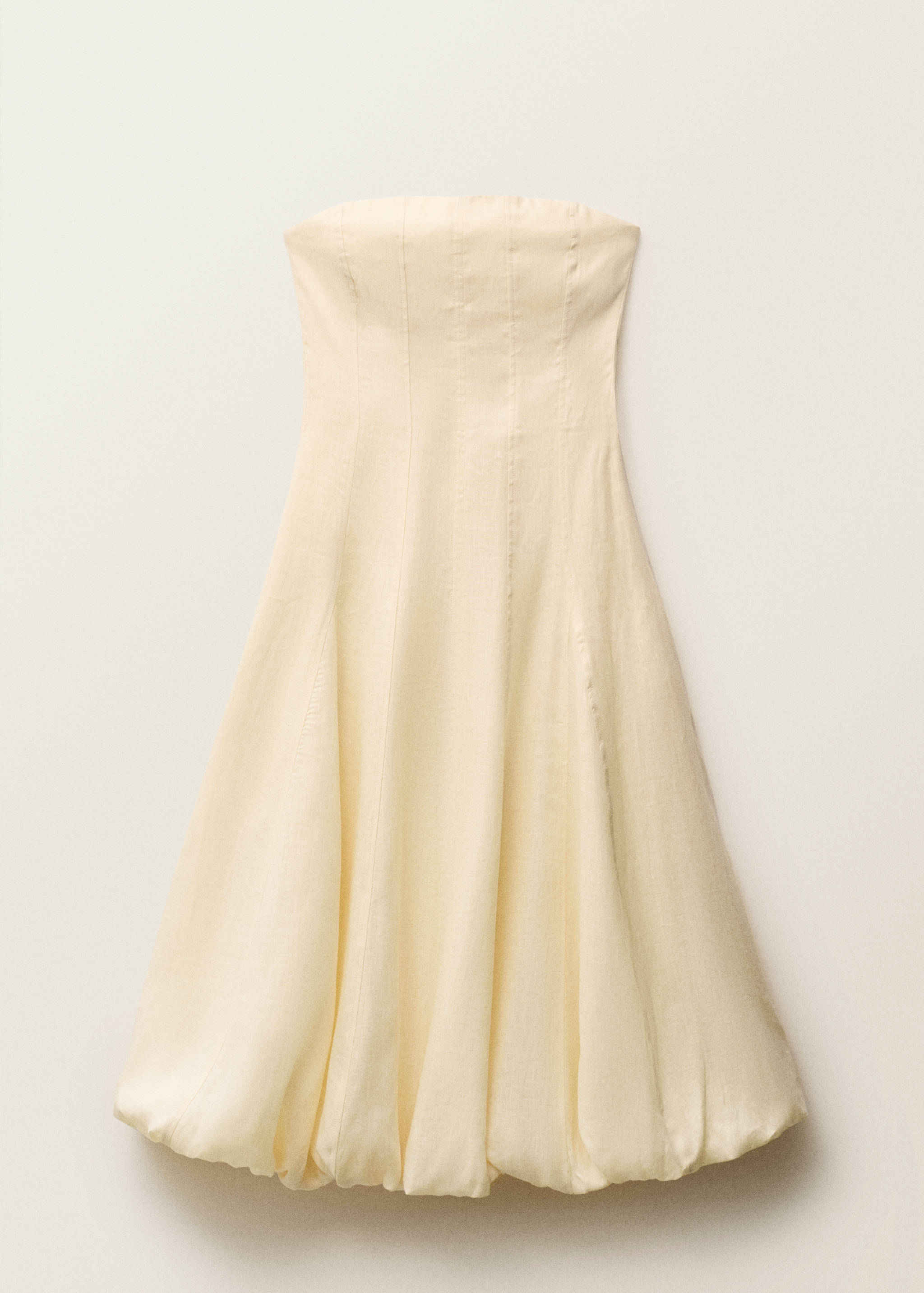 Vestido lino bajo abullonado - Artículo sin modelo