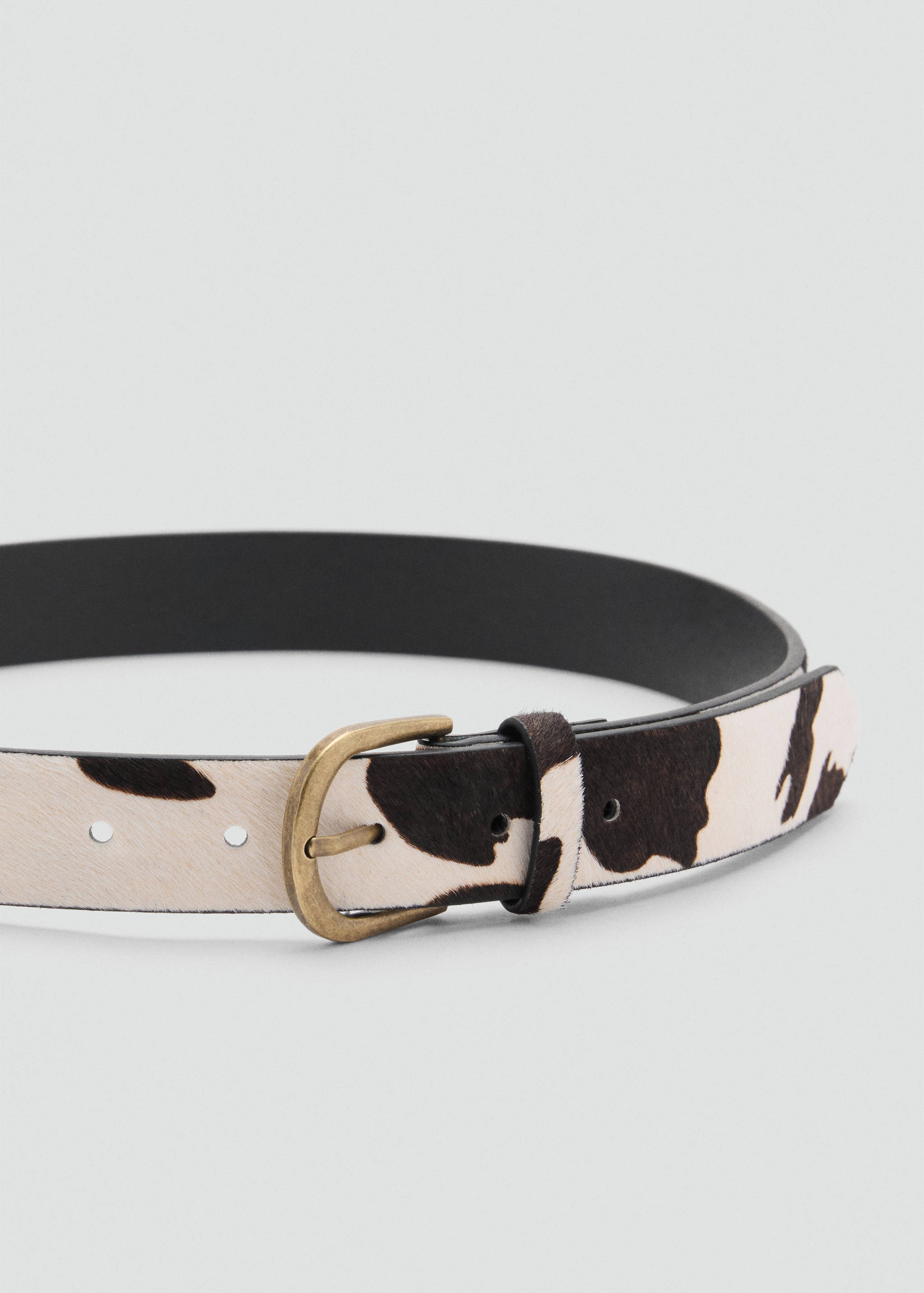 Animal print leather belt - Medium plane