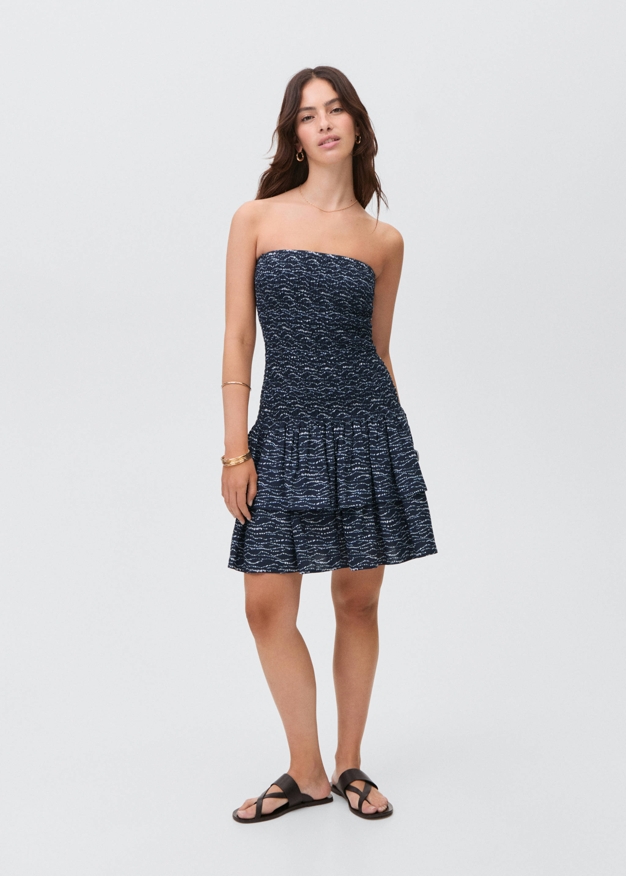 Vestido estampado volantes - Plano general