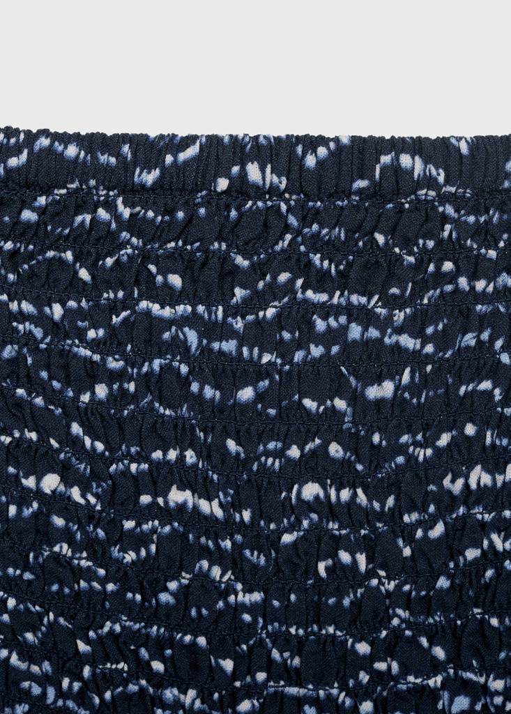 Ruffled printed dress — Navy