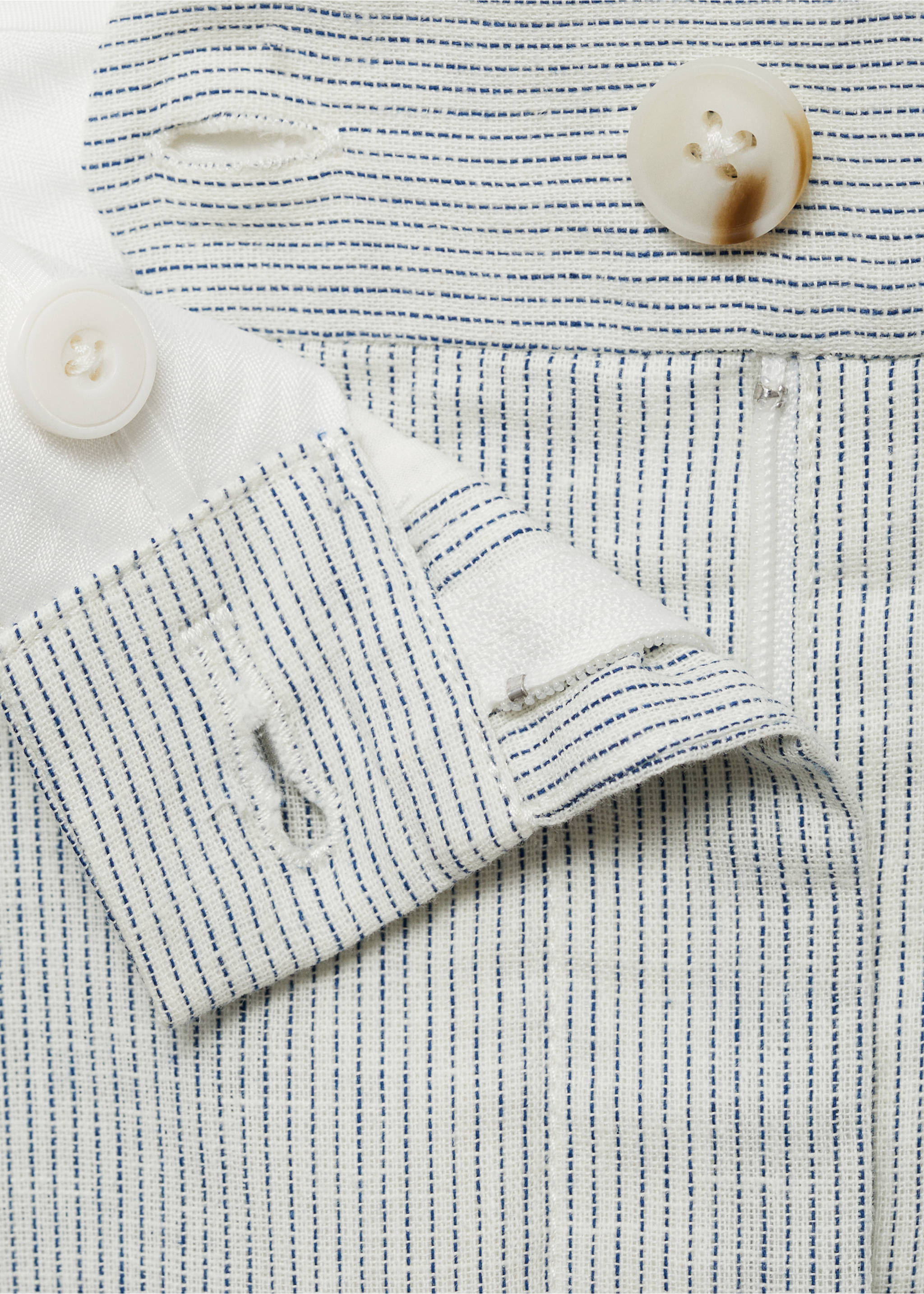 กางเกงสูททรงตรงผ้าลินินผสม - รายละเอียดของสินค้า 8, สีน้ำตาลอ่อน. Ref: 87038267-00.