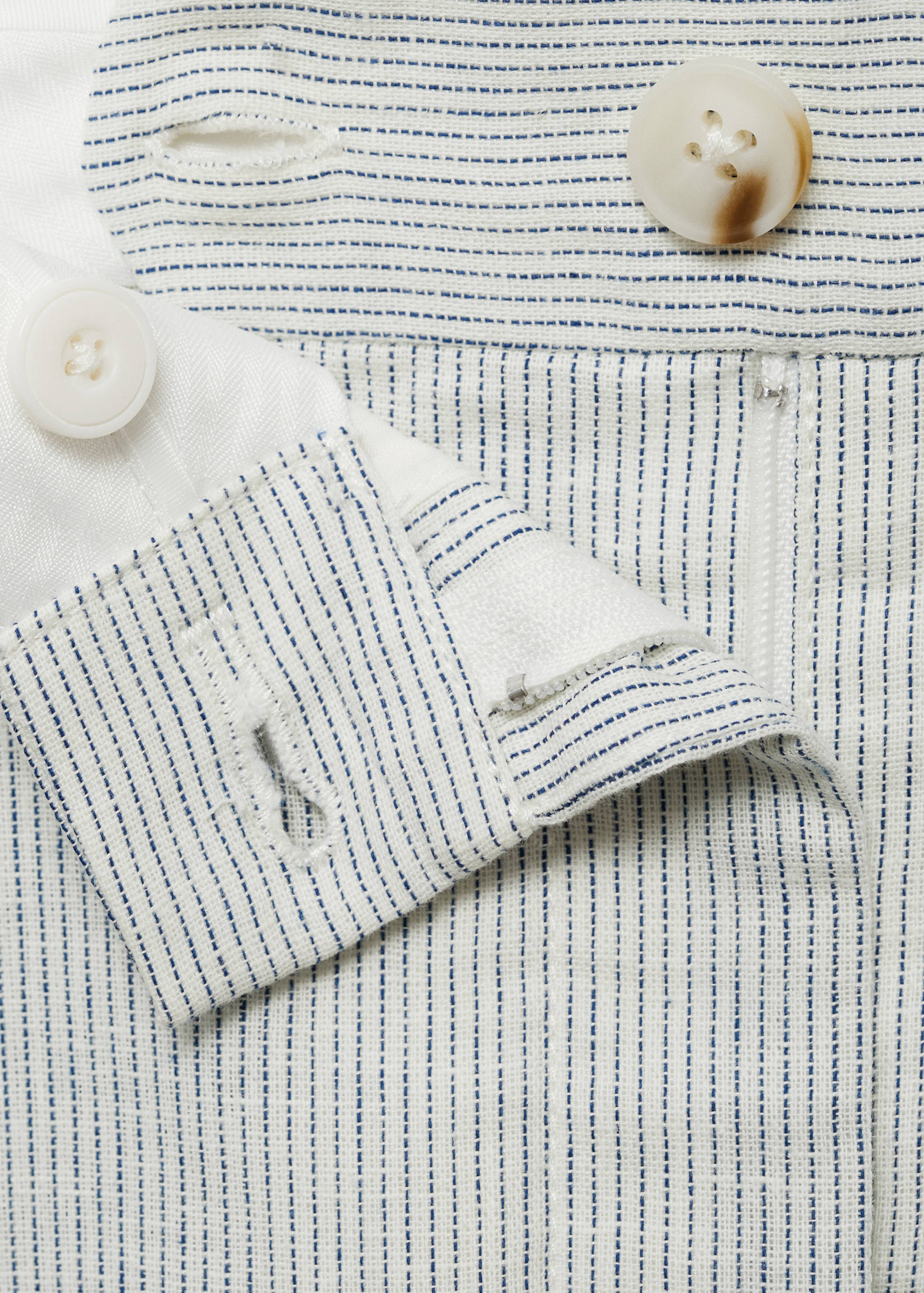 Straight-fit linen-blend suit trousers - Details of the article 8