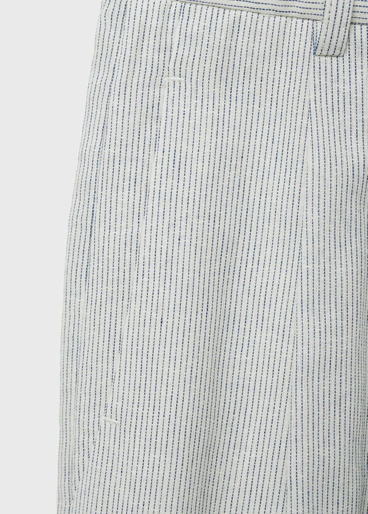 Straight-fit linen-blend suit trousers — Ecru