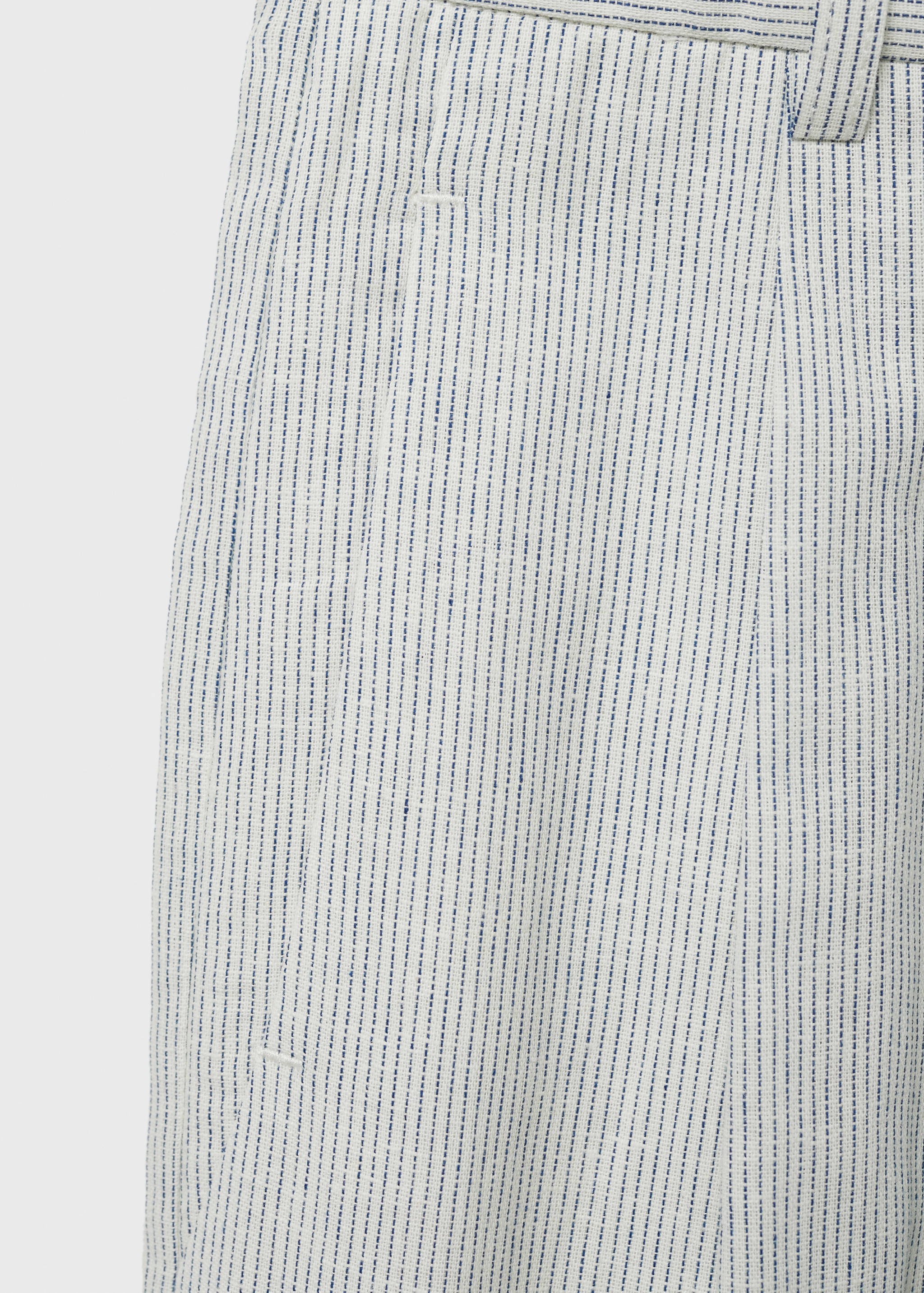 Straight-fit linen-blend suit trousers - Details of the article 0
