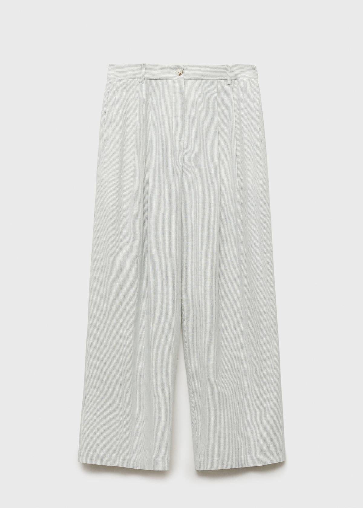Straight-fit linen-blend suit trousers — Ecru