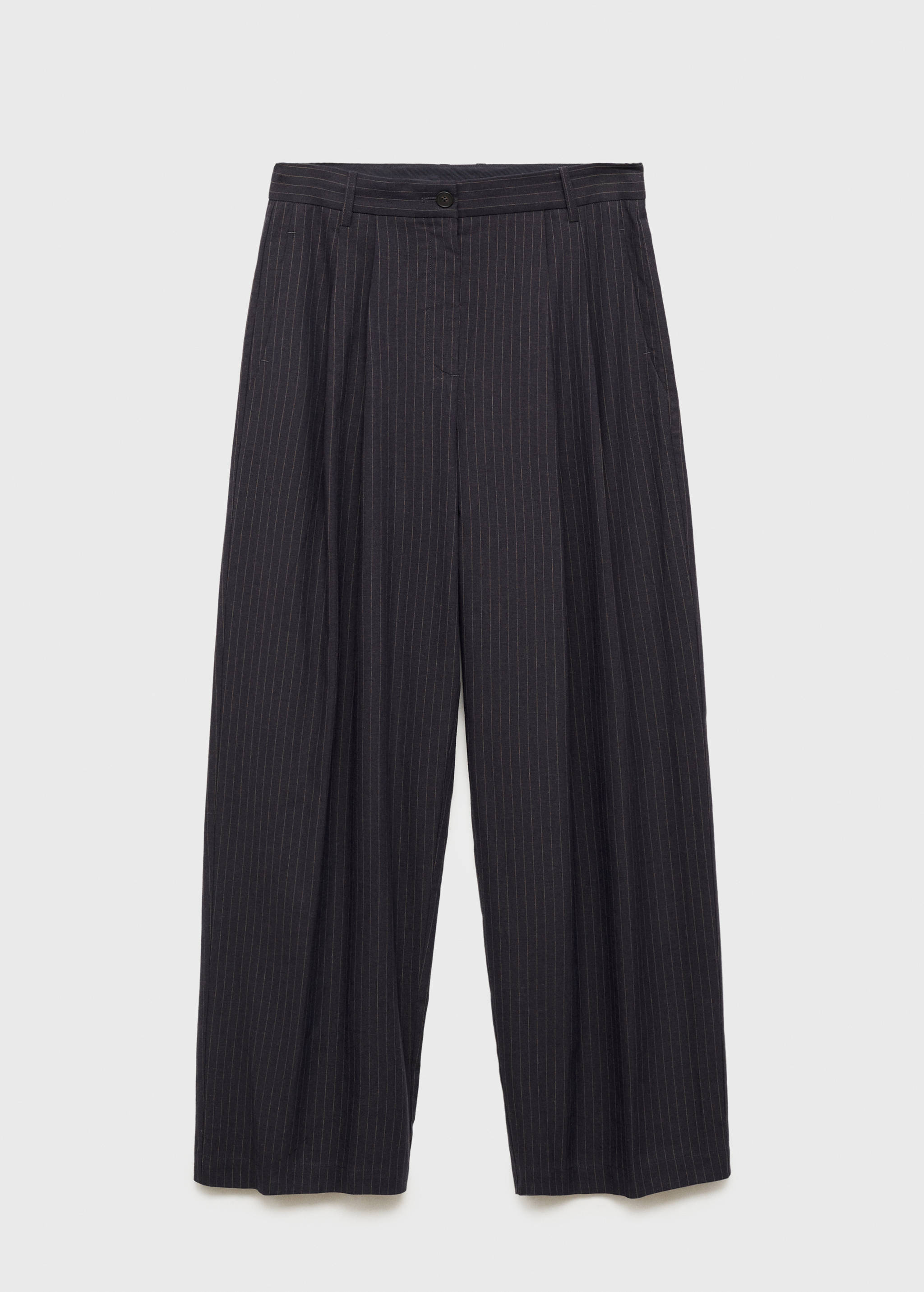 Calças de fato retas com mistura de linho - Artigo sem modelo