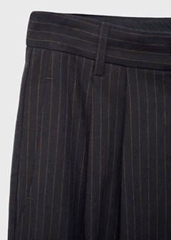 Straight-fit linen-blend suit trousers — Navy 9