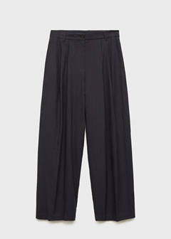 Straight-fit linen-blend suit trousers — Navy 7