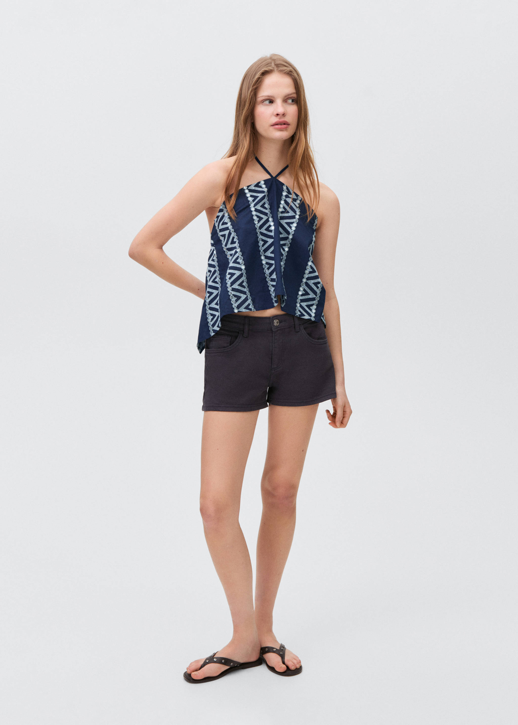 Mirror-embroidered top - General plane