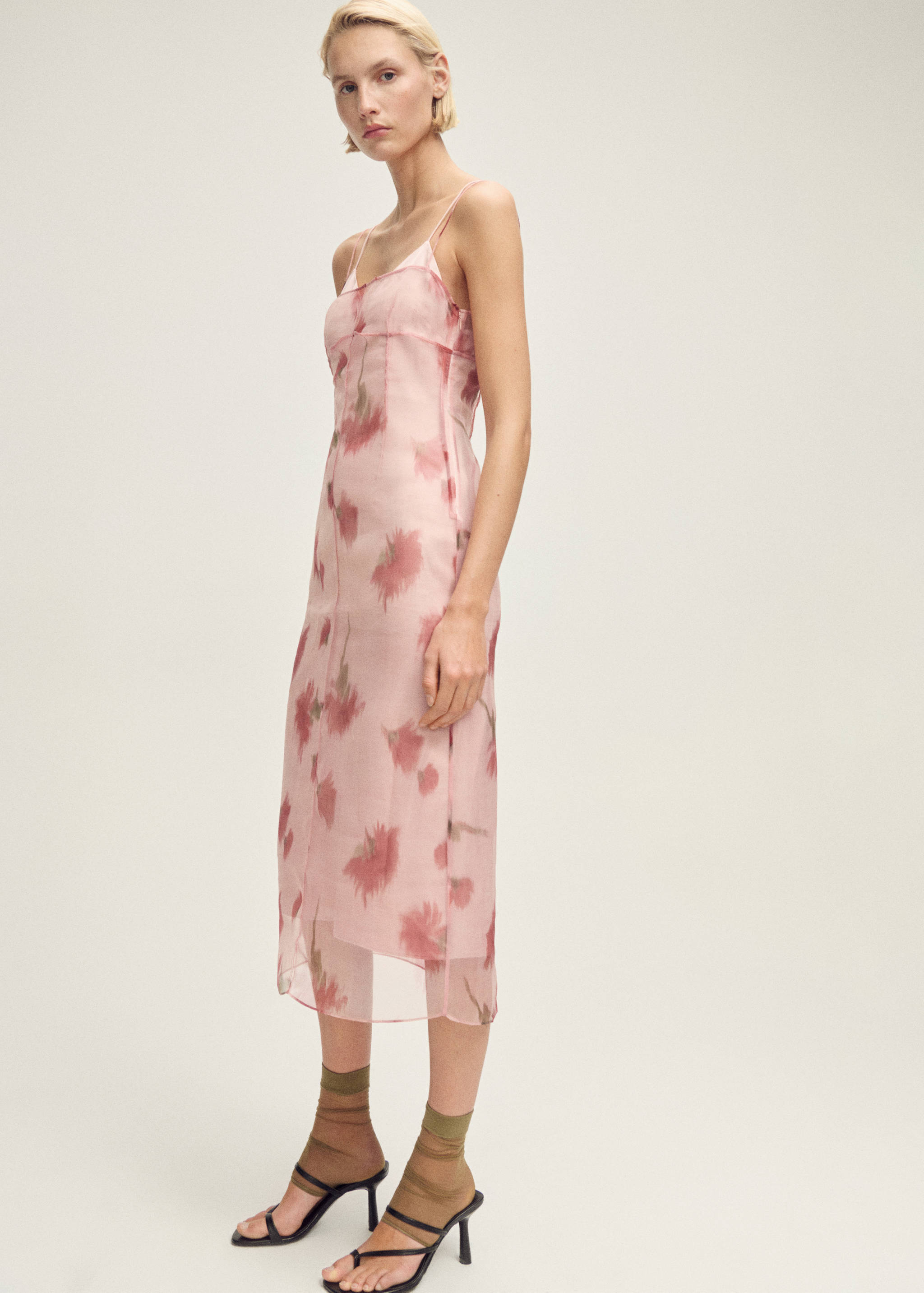 Floral-print combined dress - Details of the article 2