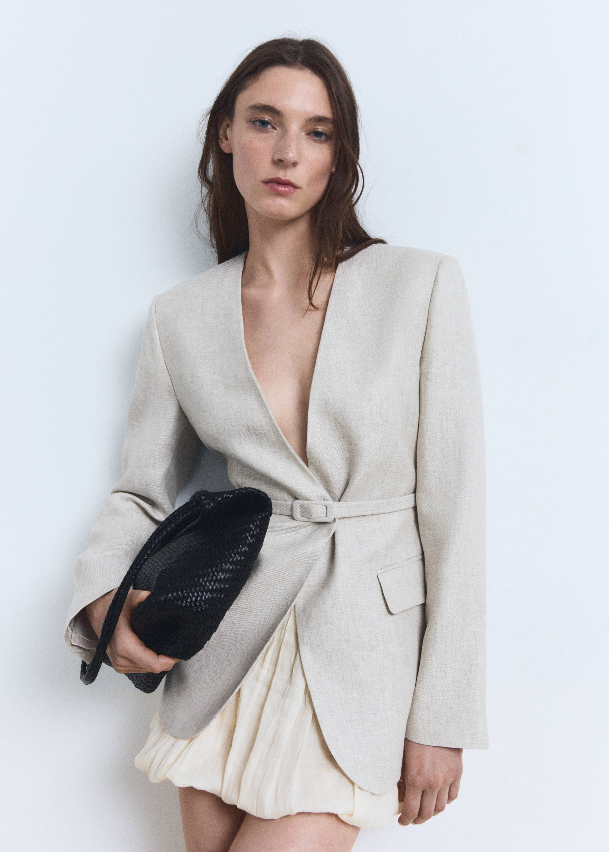 Bolso hombro mediano piel trenzado - Plano general