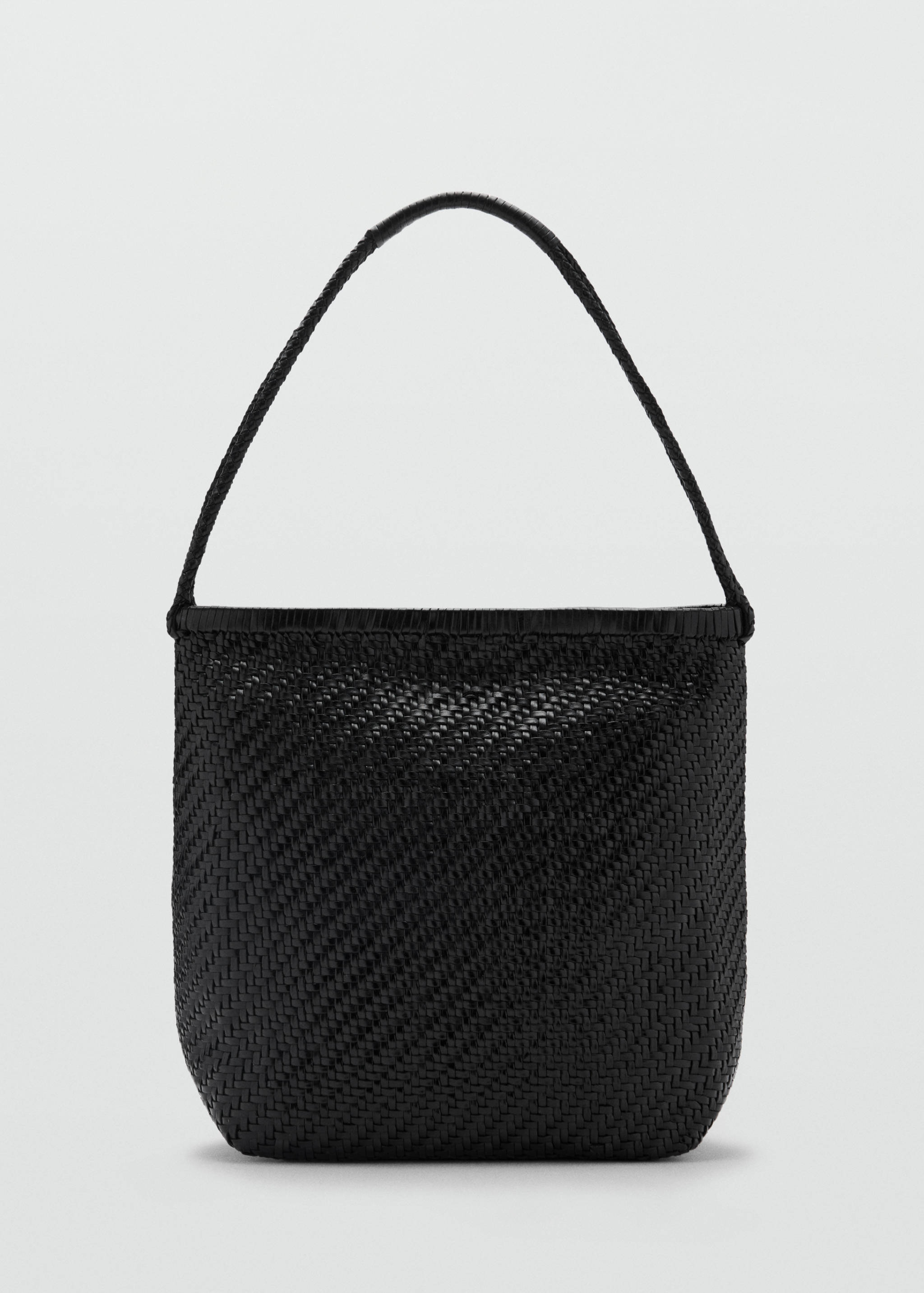 Medium braided leather shoulder bag - Article without model