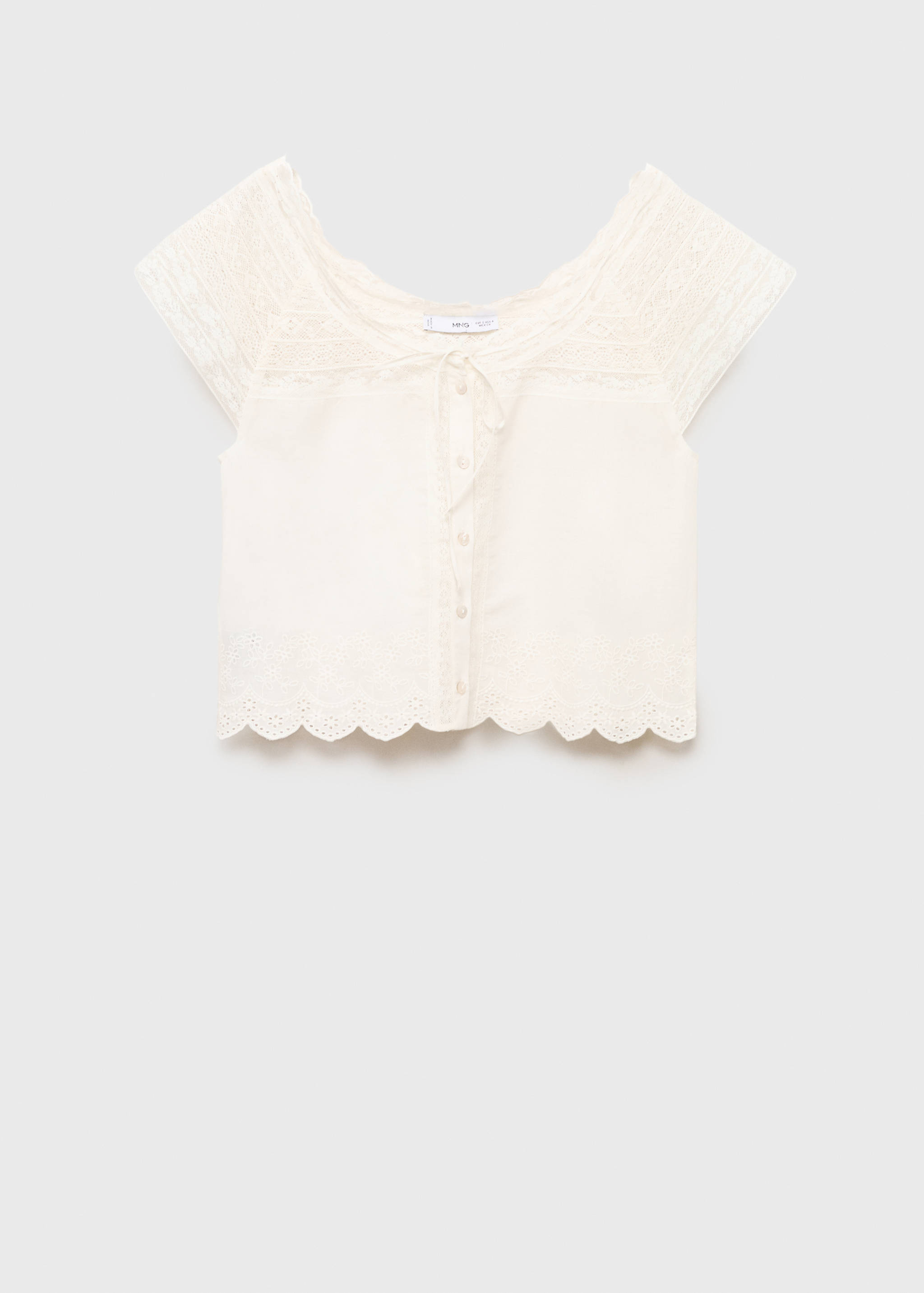 Cotton blouse with lace details - Article without model