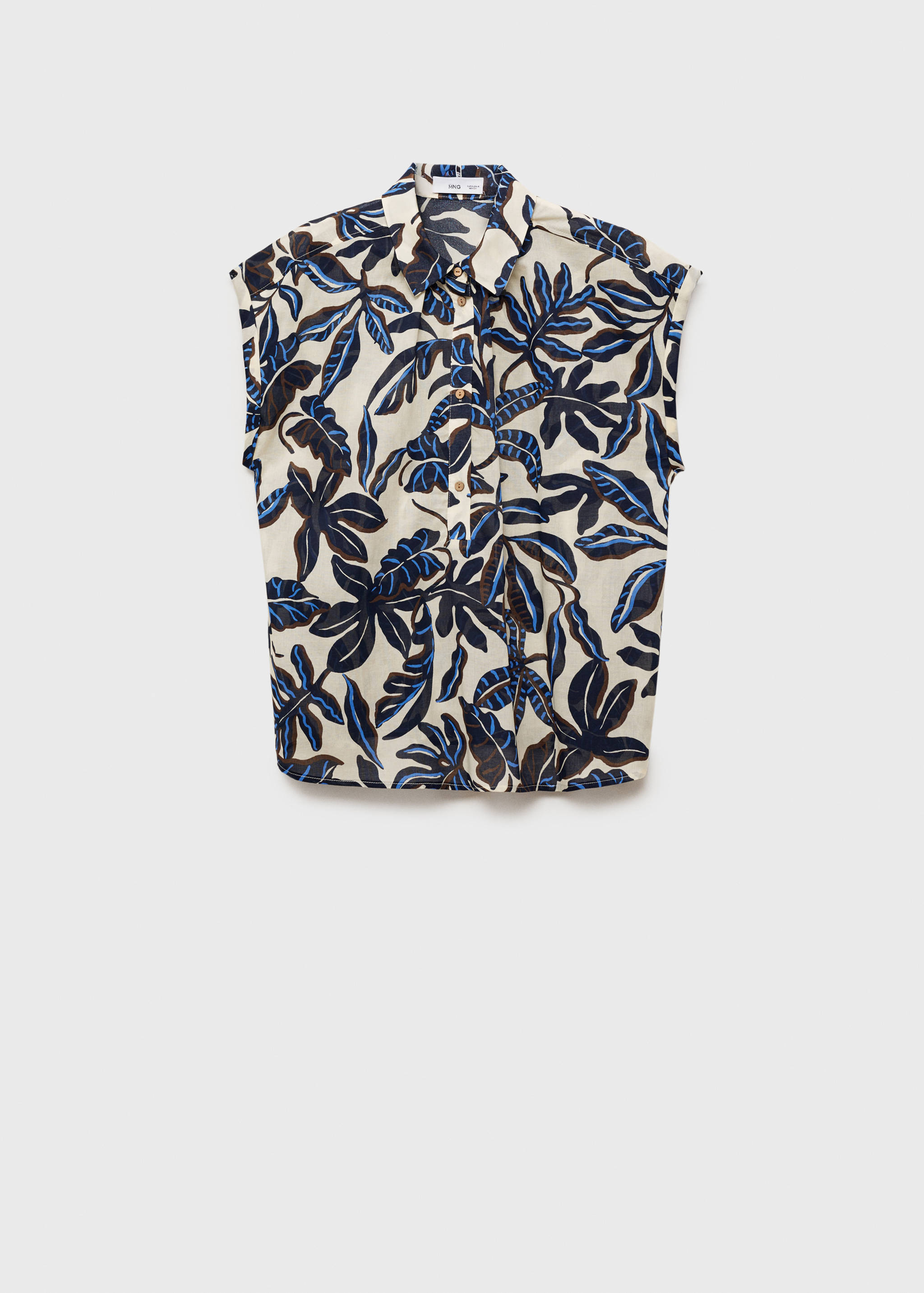 Printed cotton shirt with short sleeves - Article without model