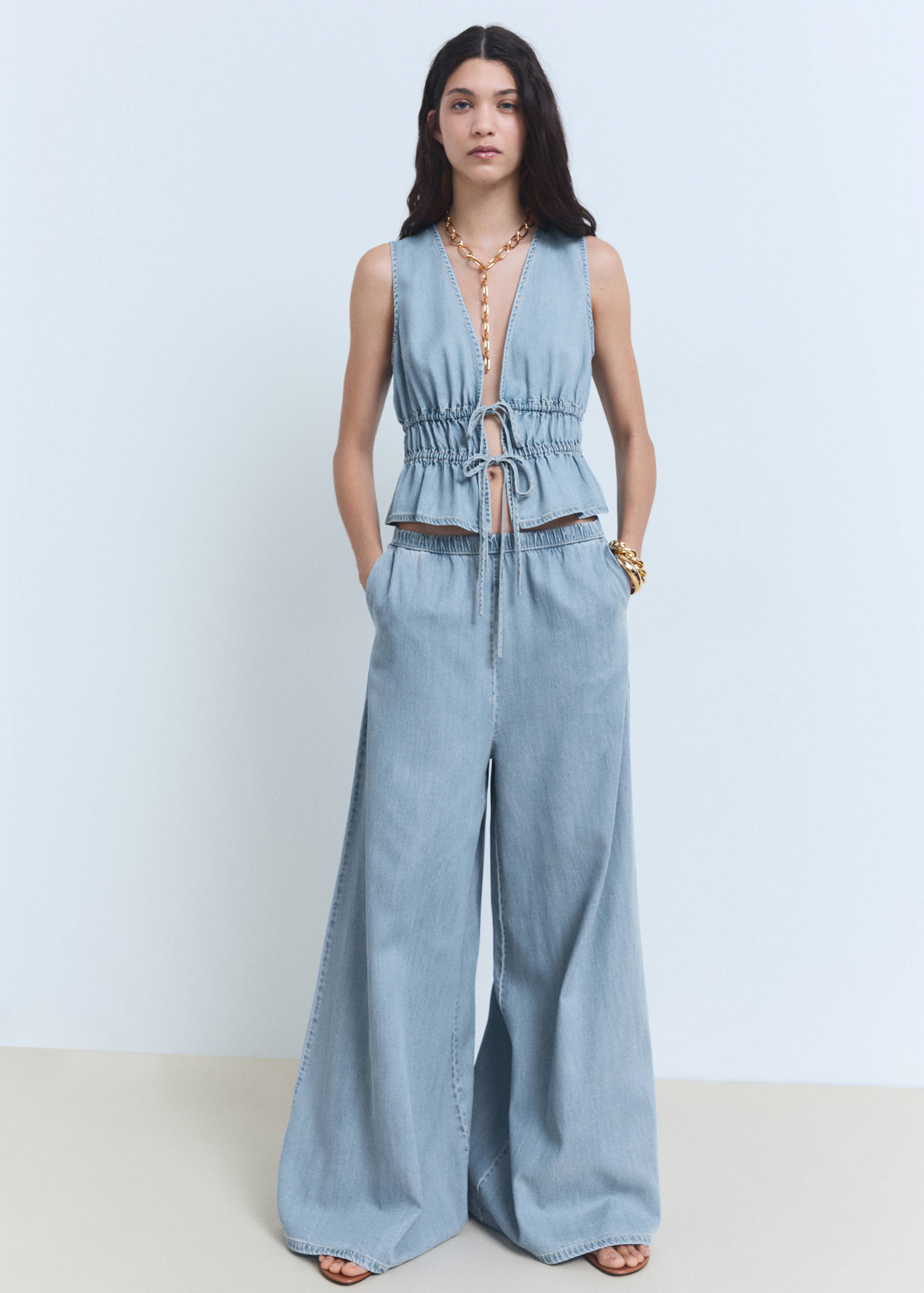Lyocell palazzo trousers - General plane