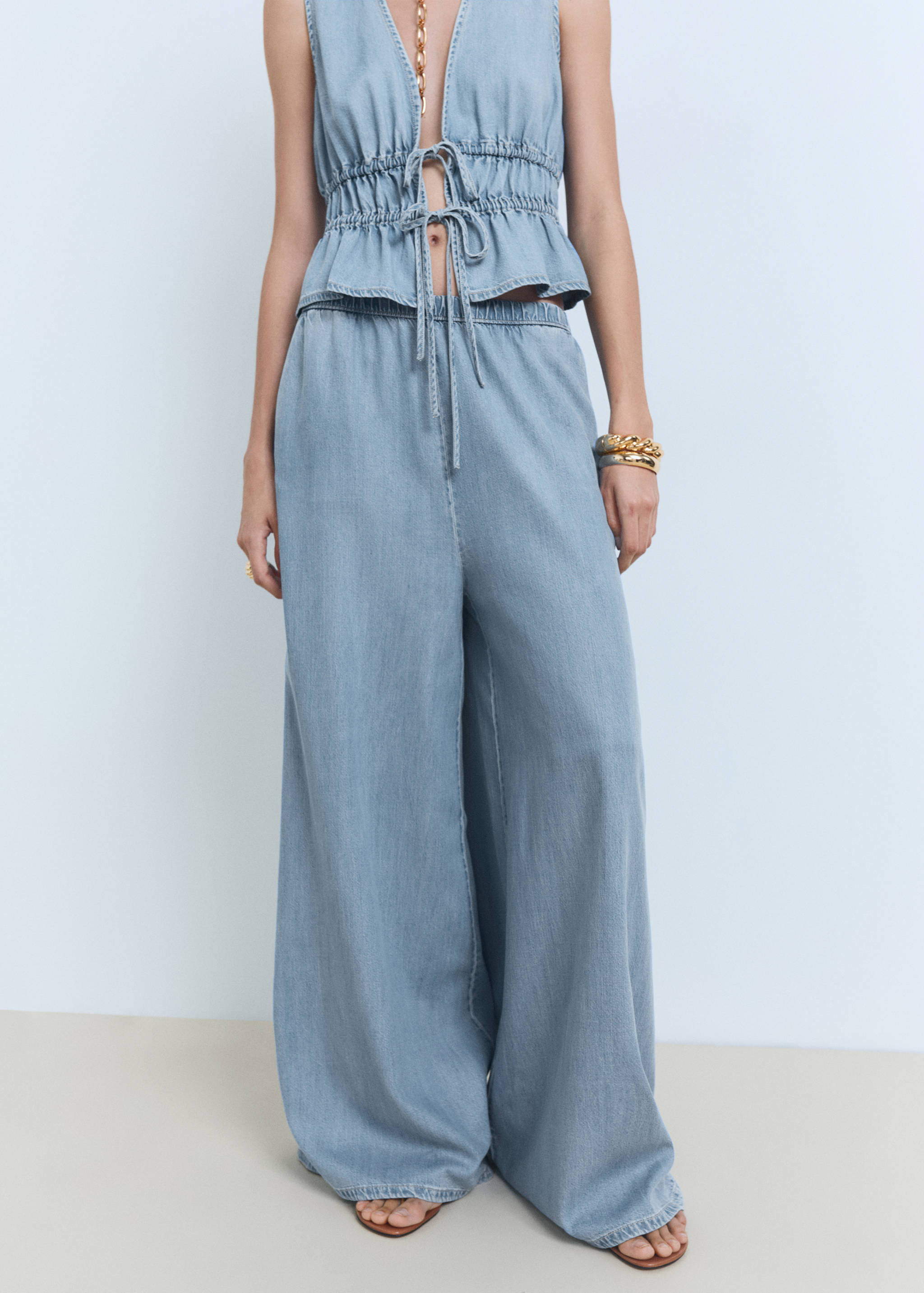 Lyocell palazzo trousers - Medium plane