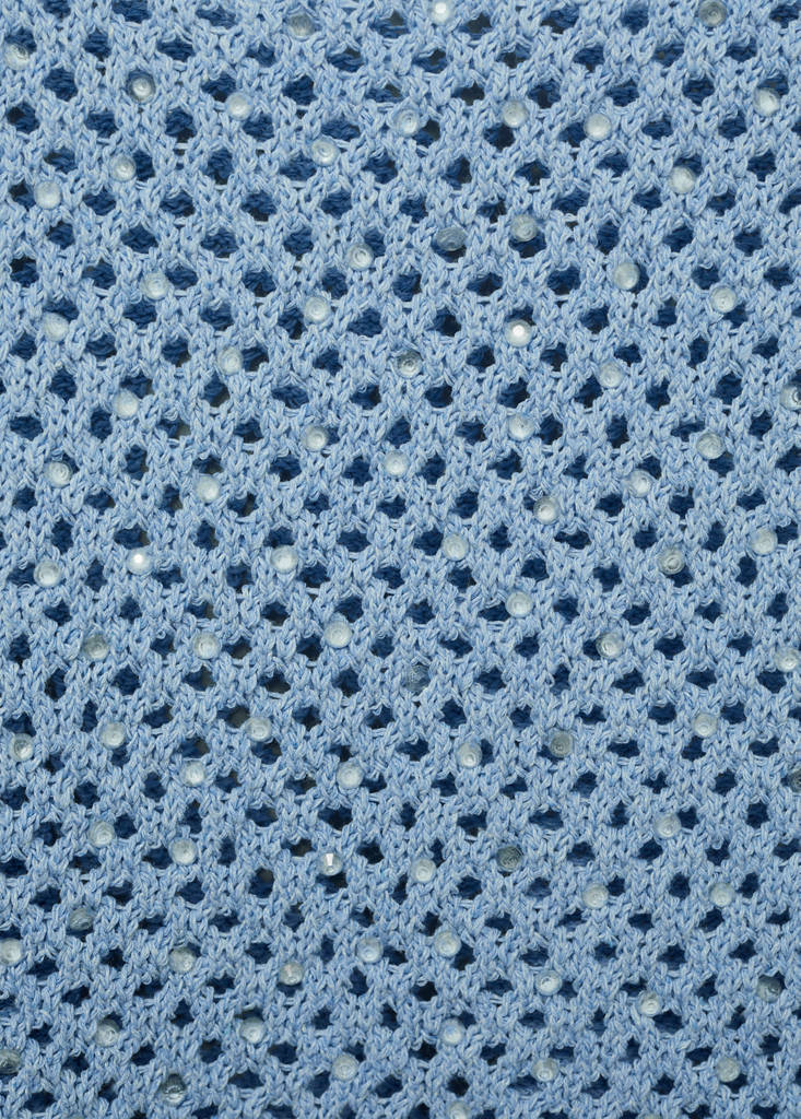 Knitted top with rhinestone detail — Blue