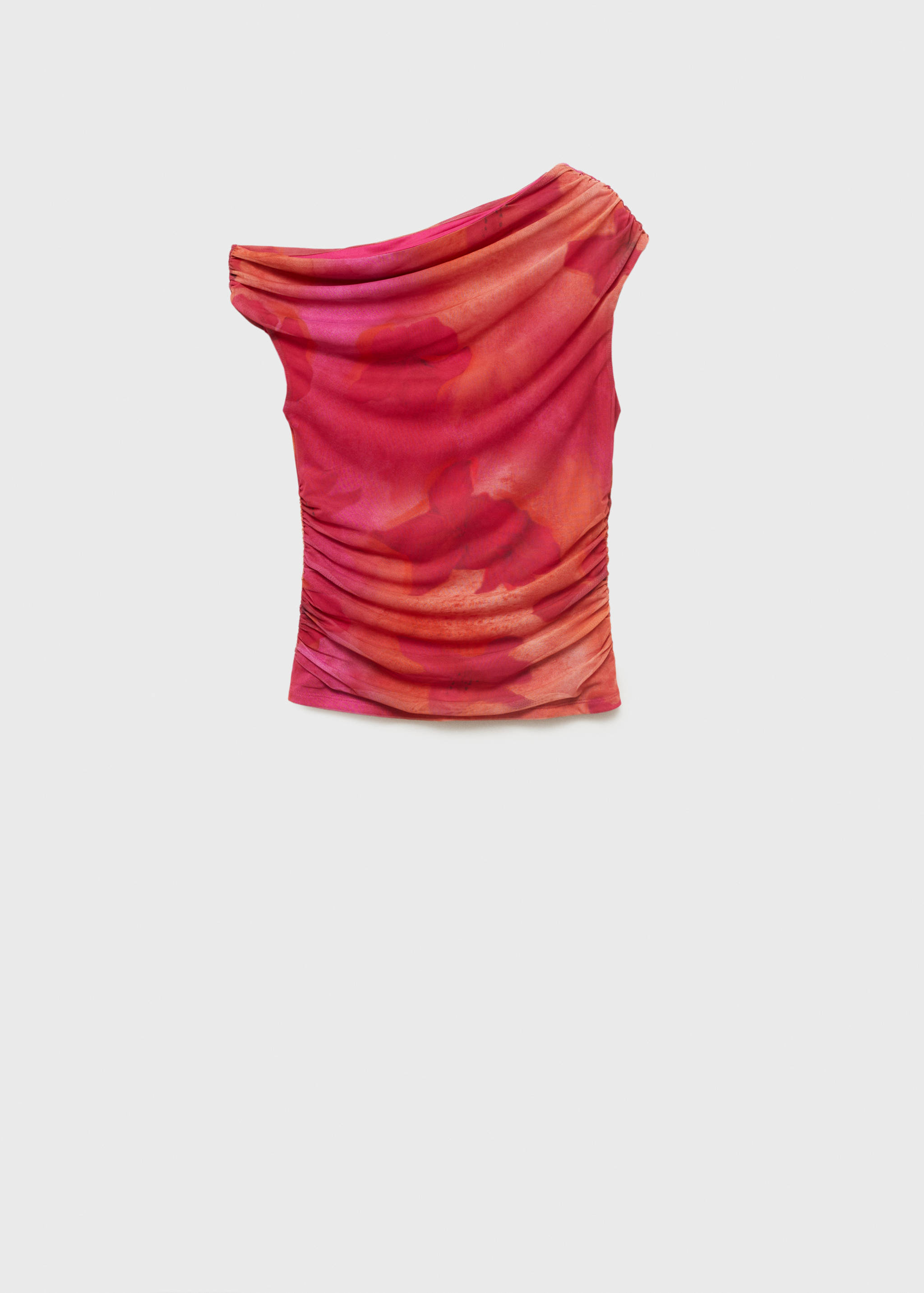 Top assimétrico às flores - Artigo sem modelo