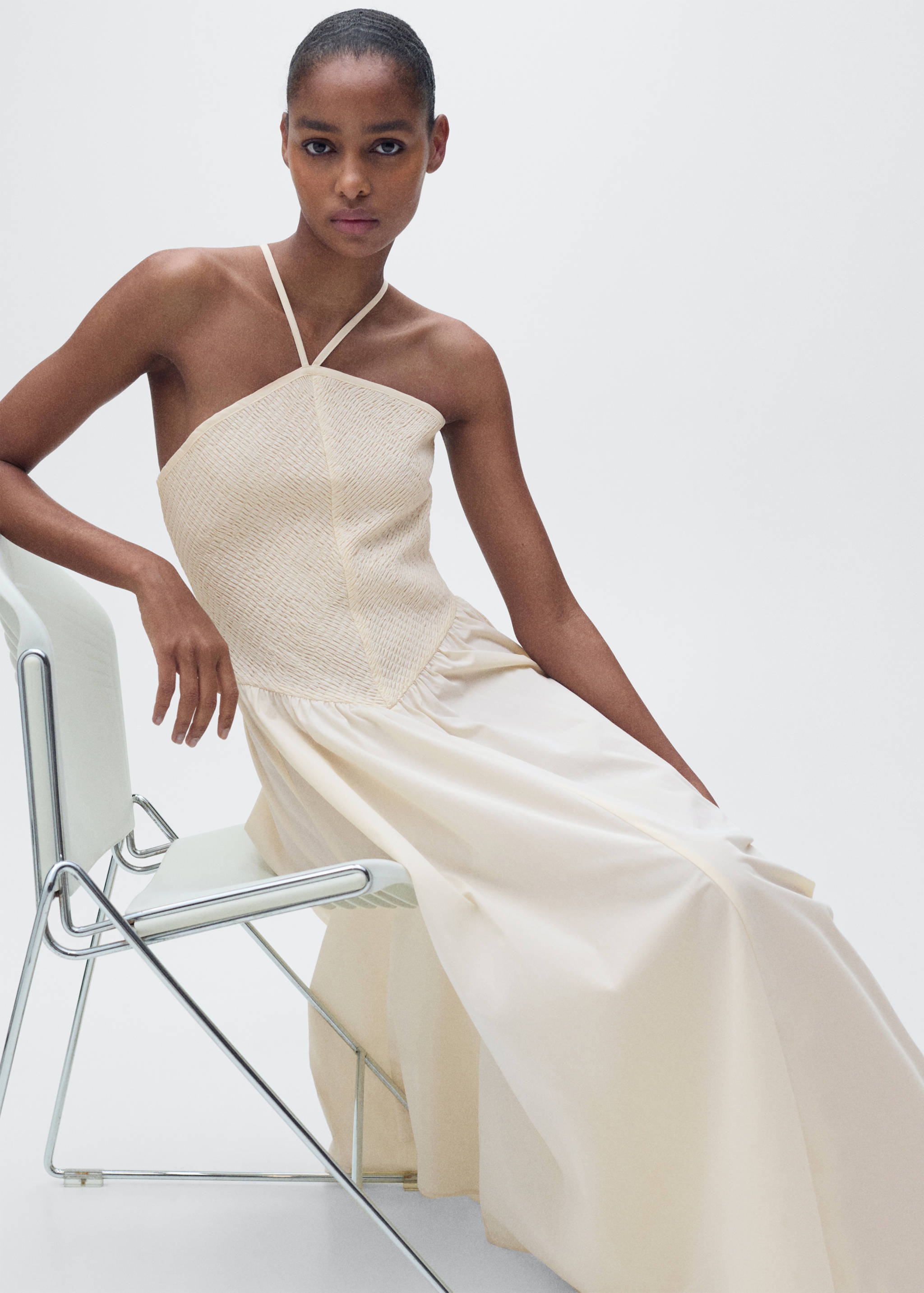 Combined halter-neck dress - Medium plane