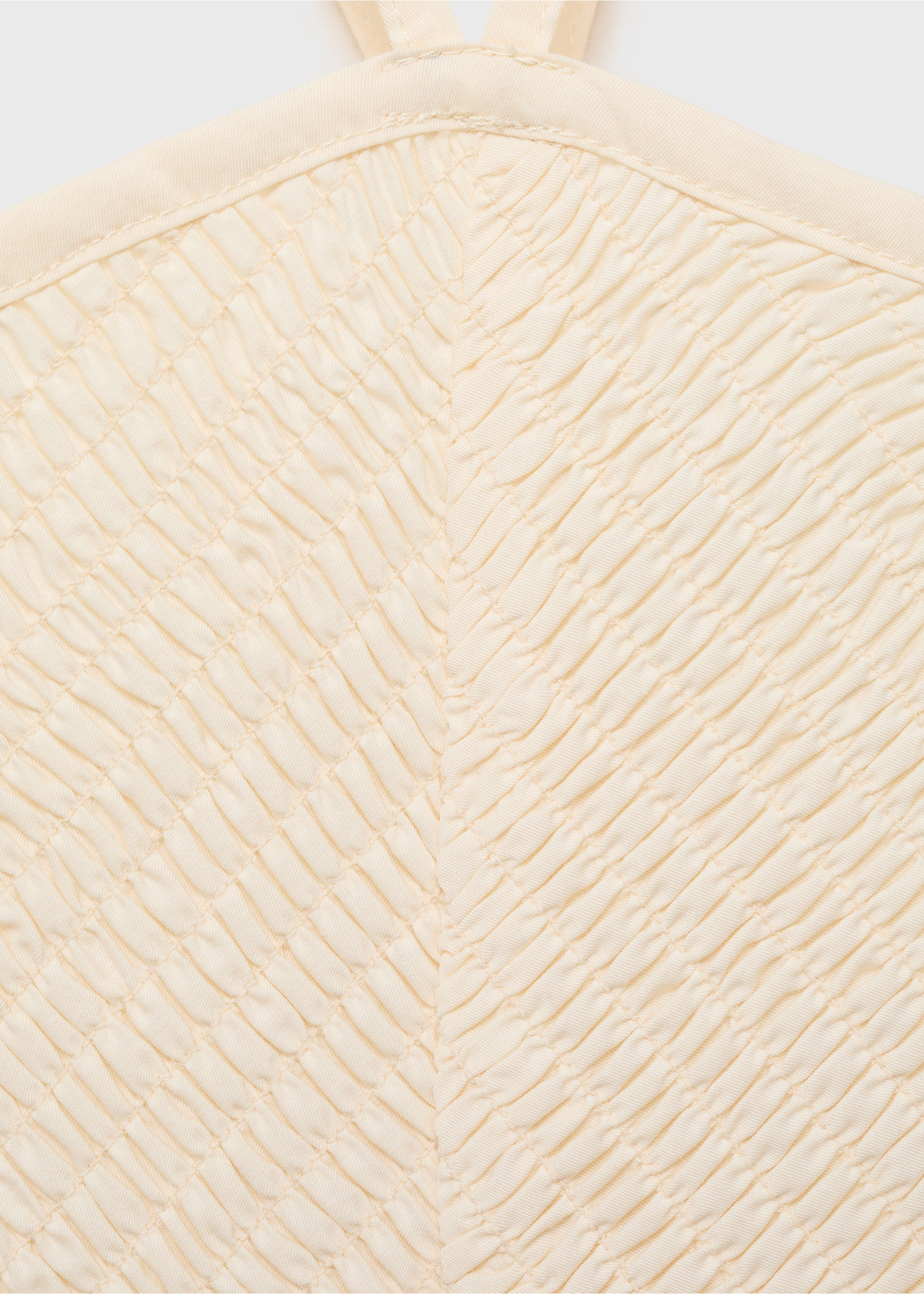 Combined halter-neck dress - Details of the article 8, Ecru. Ref: 87039064-00.