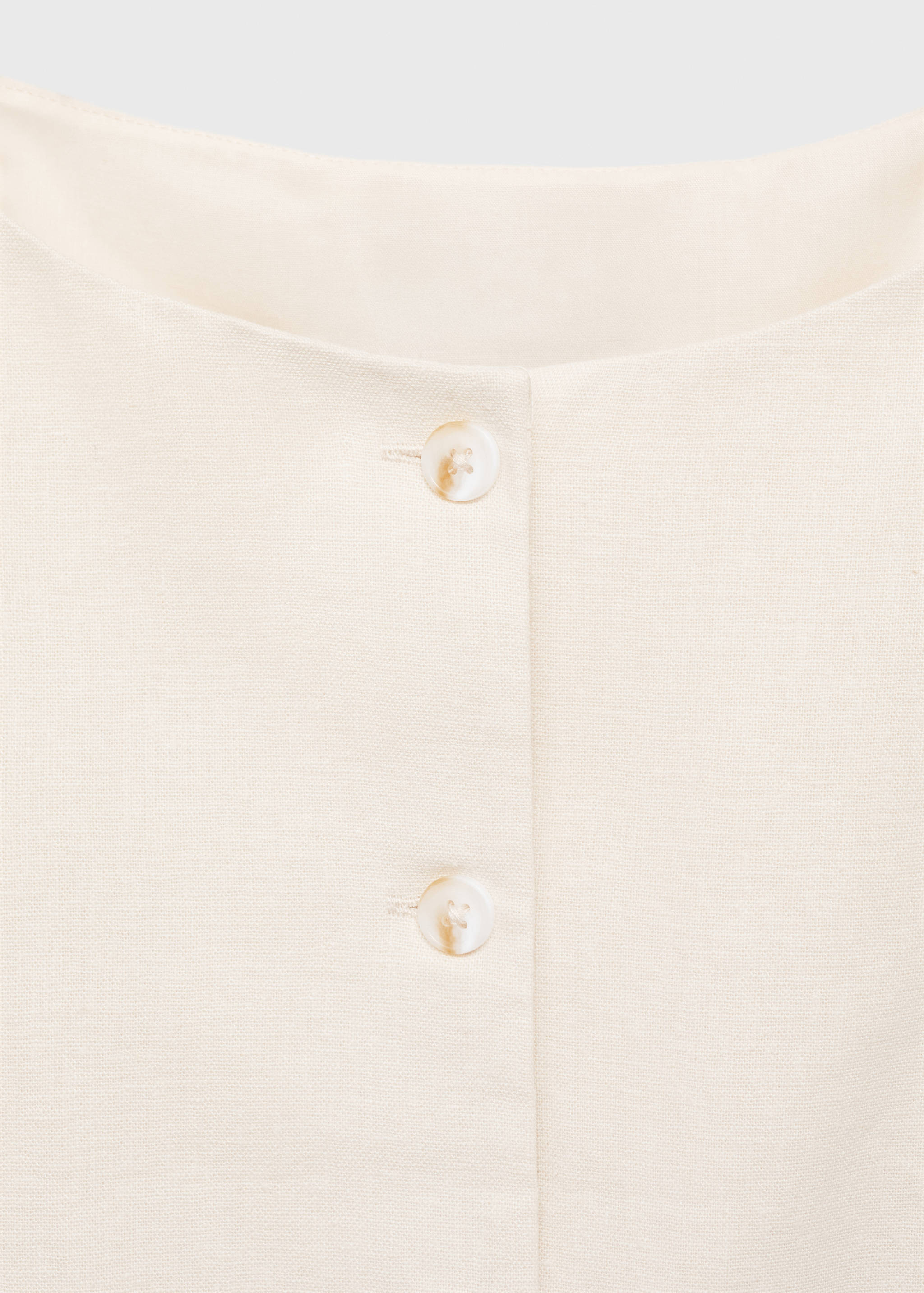 Short button-down linen-blend dress - Details of the article 8