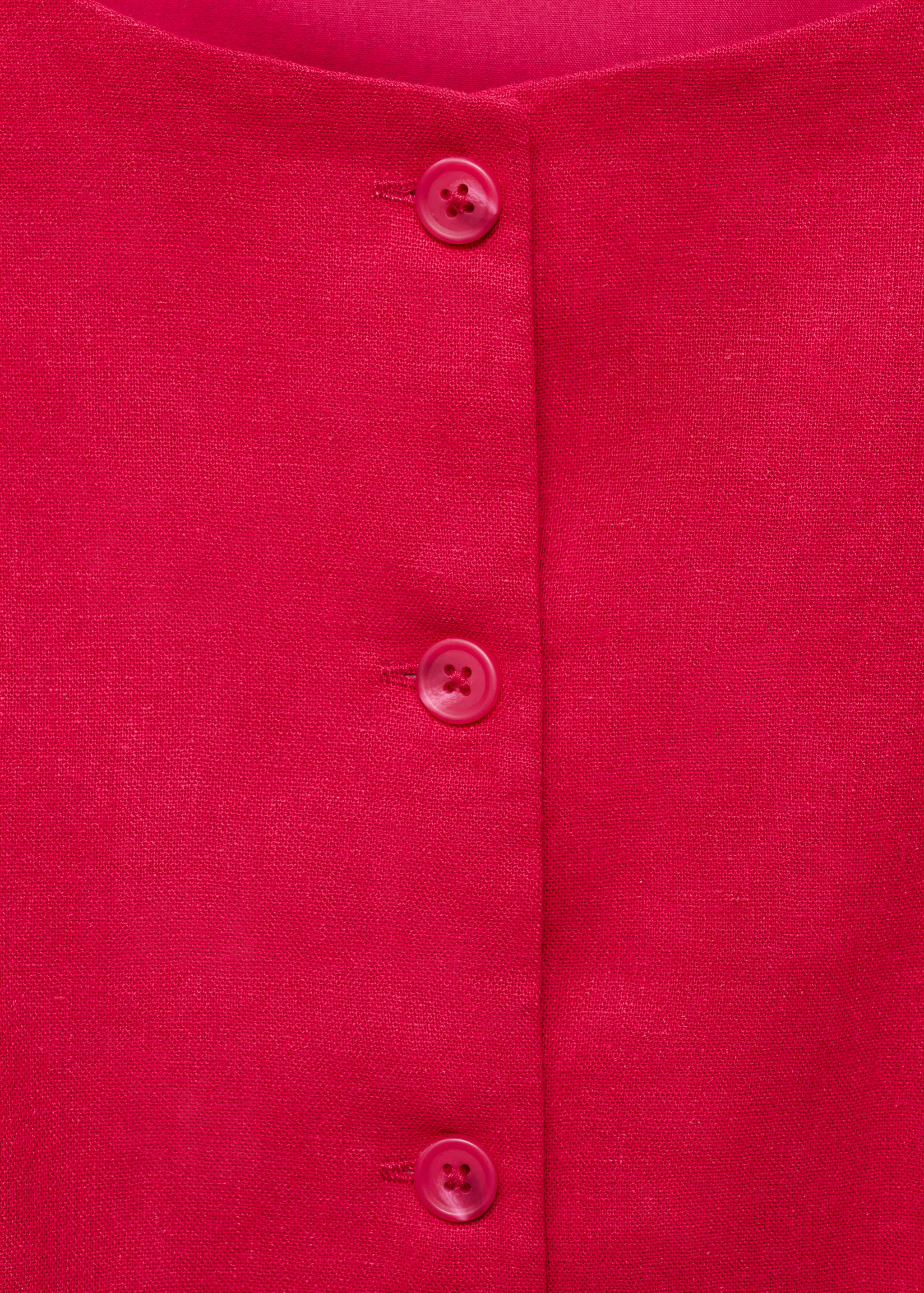 Short button-down linen-blend dress - Details of the article 8