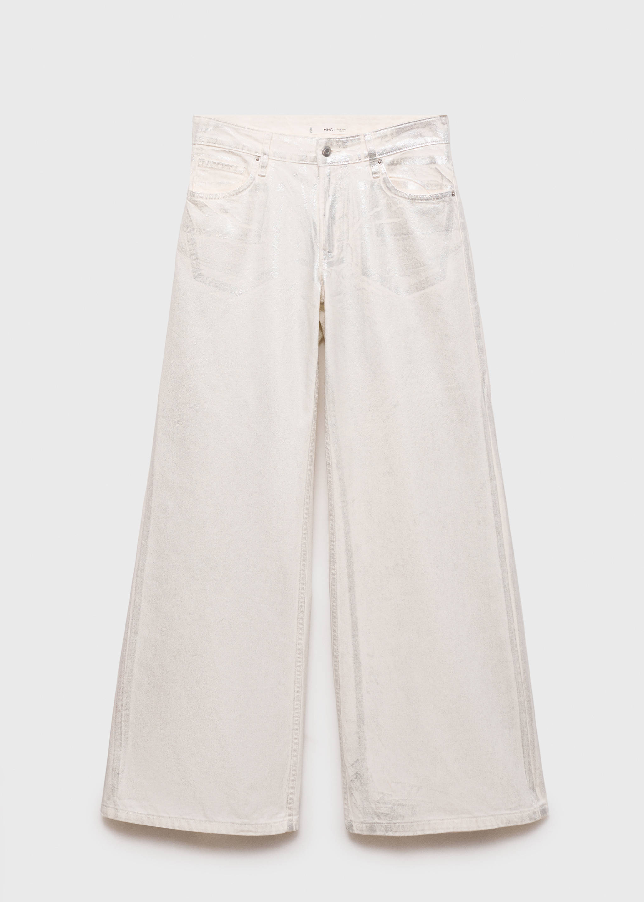Metallic-finish wide leg jeans - Article without model
