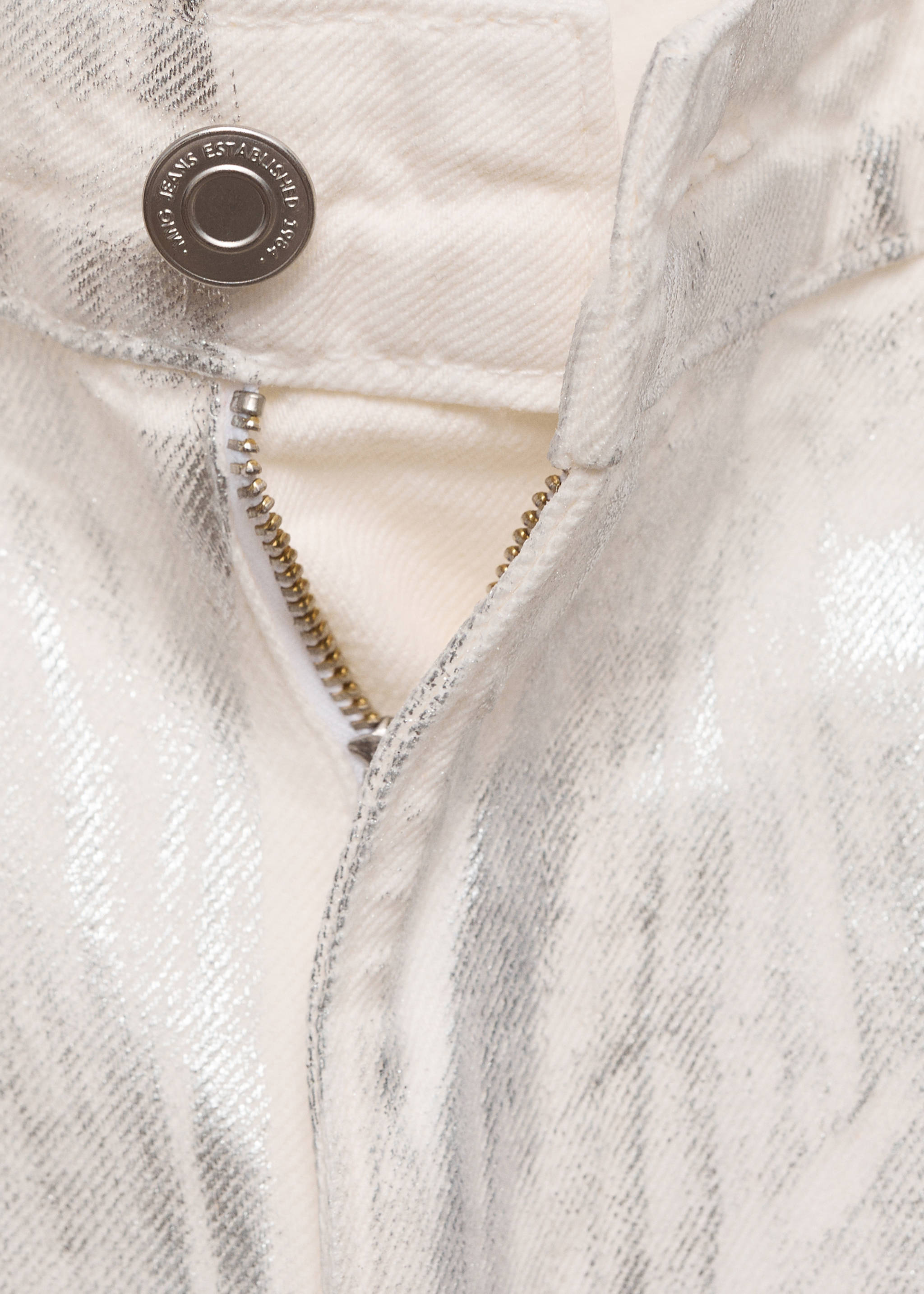 Metallic-finish wide leg jeans - Details of the article 8