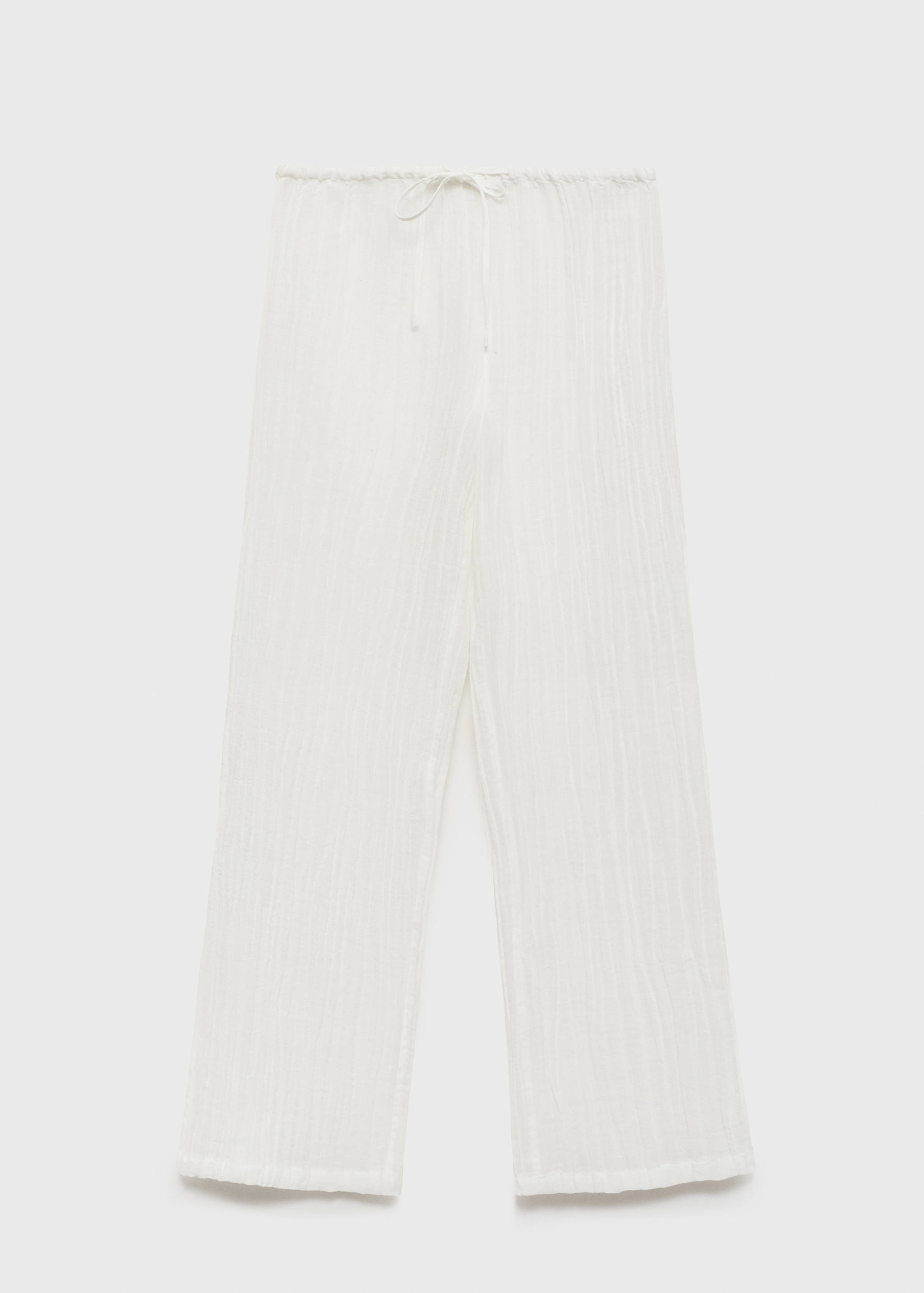 Fluid ramie pants with bow - Article without model
