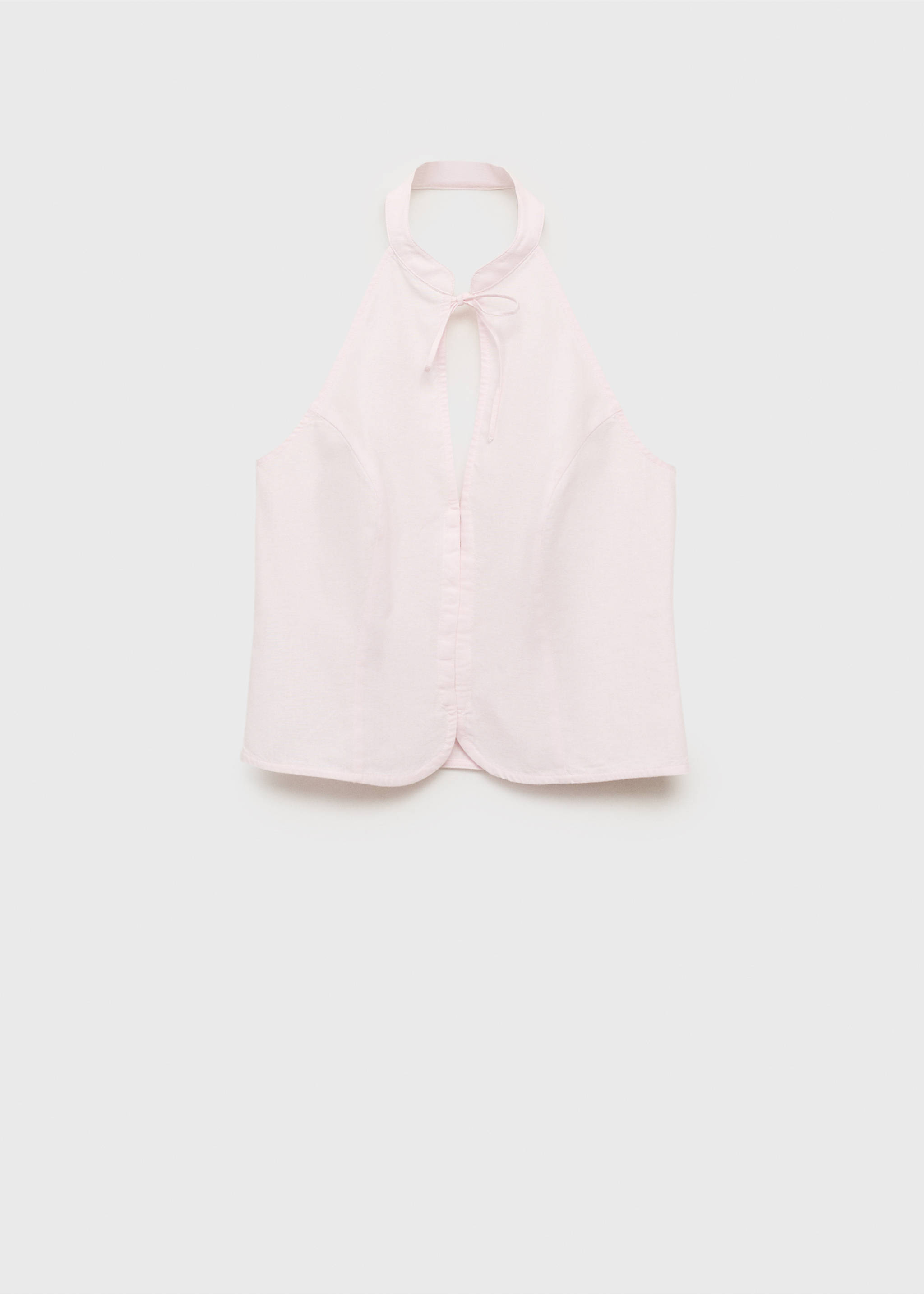 Halter top with bow opening - Article without model, Pastel Pink. Ref: 87039207-00.