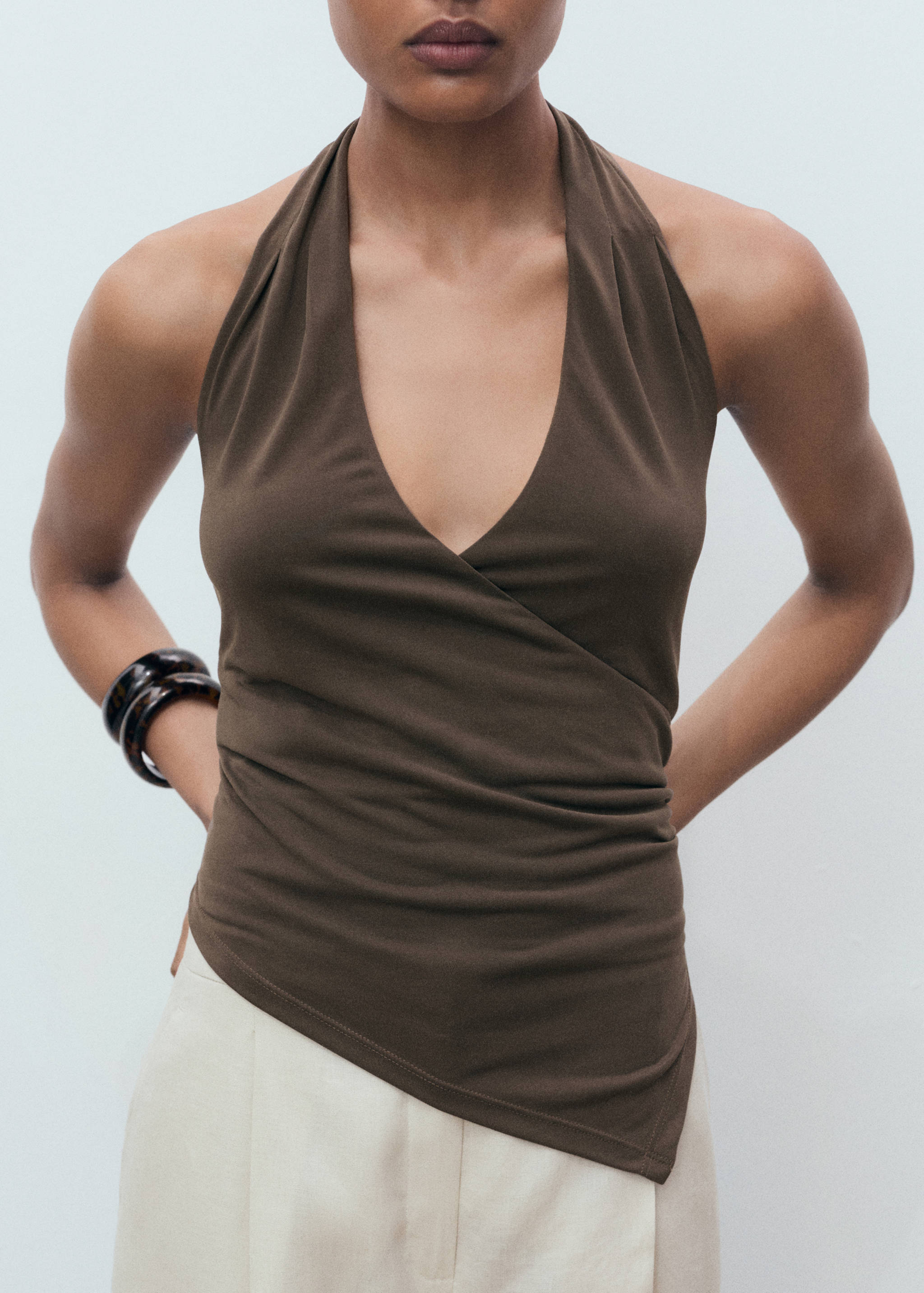 Halter-neck crossover top - Medium plane