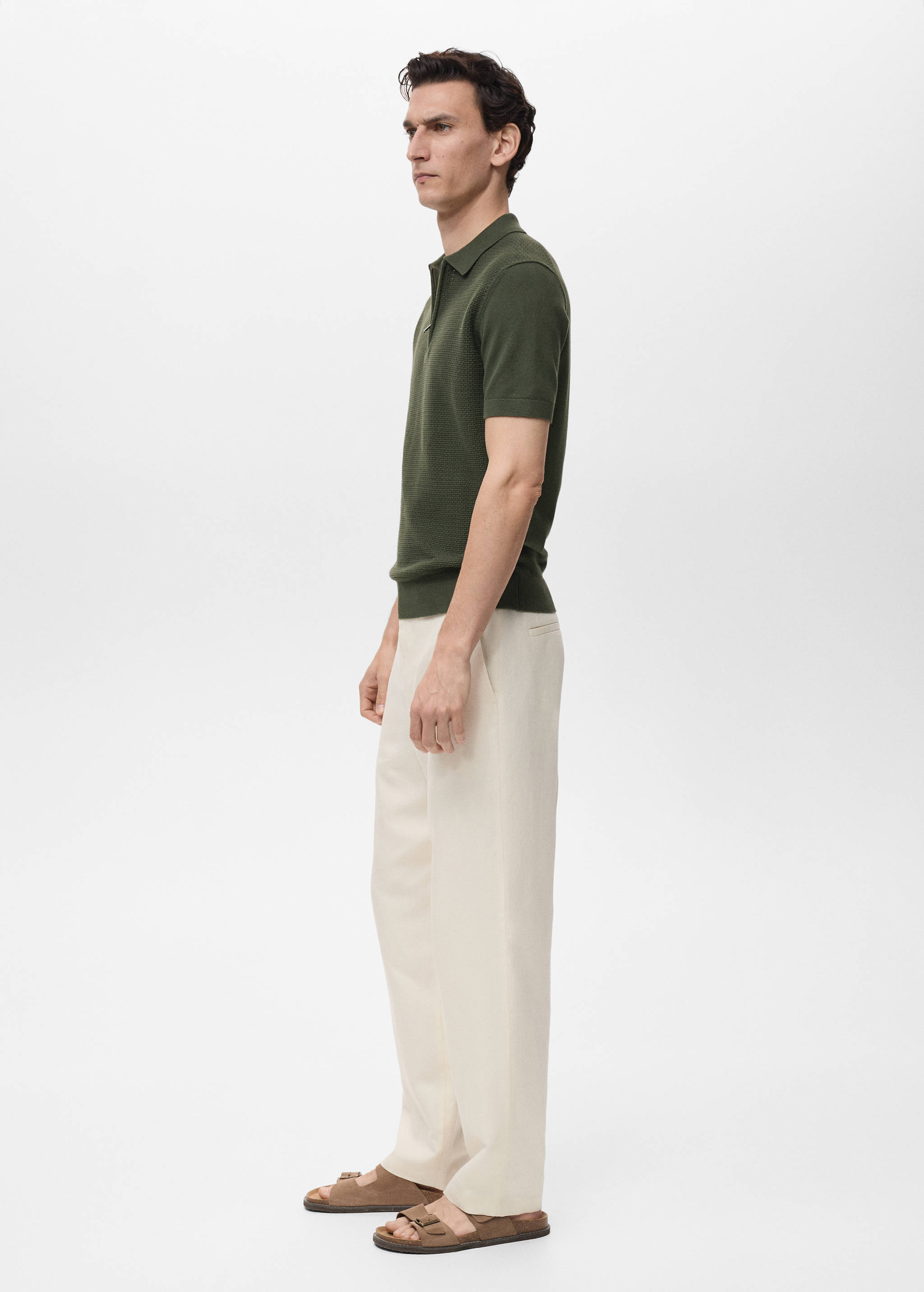 Polo punto algodón calado - Plano medio