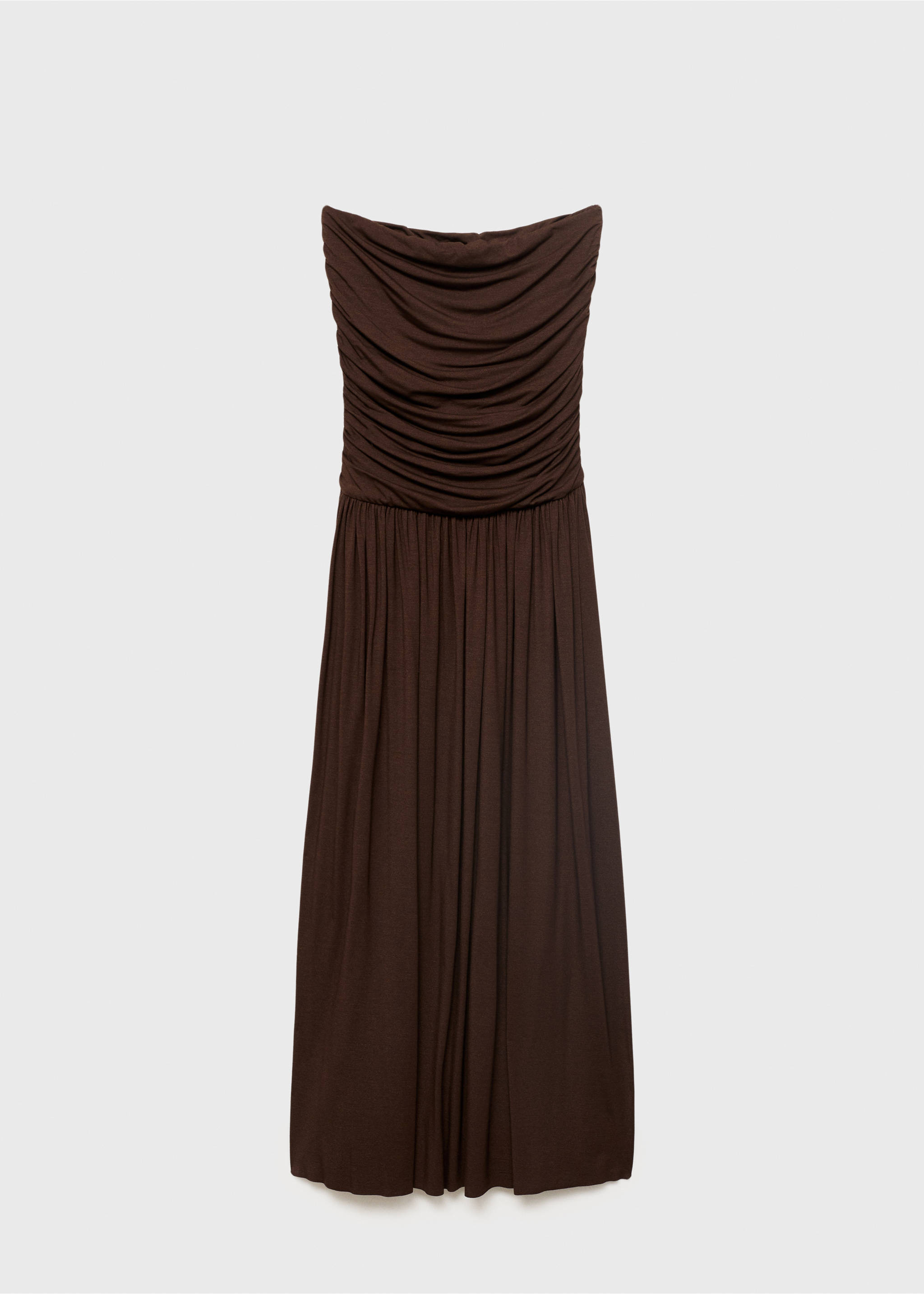 Combined strapless dress - Article without model, Brown. Ref: 87039213-00.
