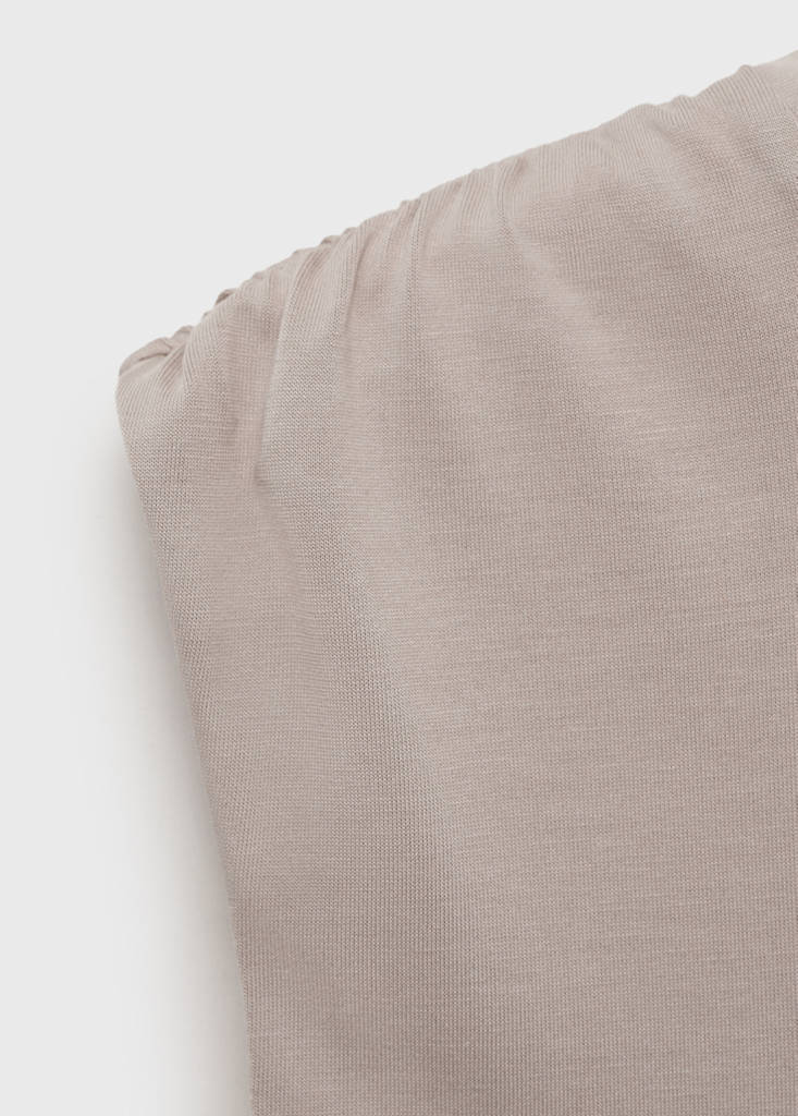 Flowy t-shirt with gathered shoulders — Light/Pastel Grey