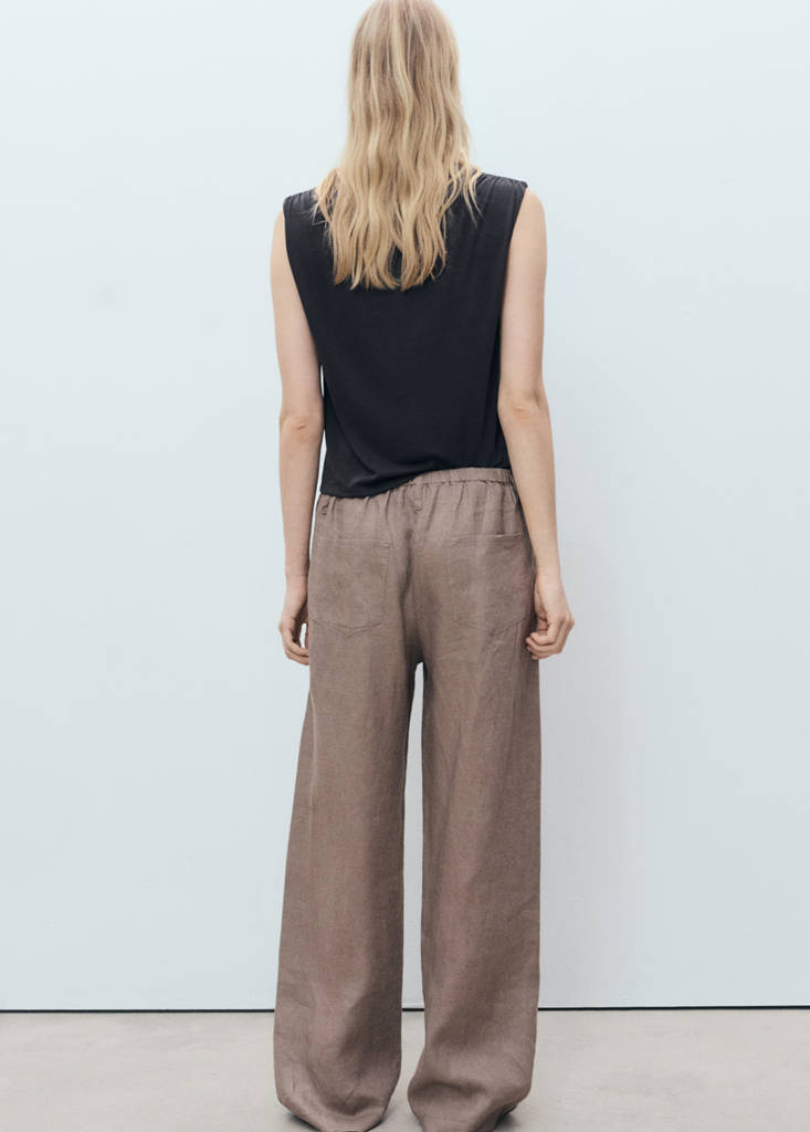 Flowy t-shirt with gathered shoulders — Charcoal
