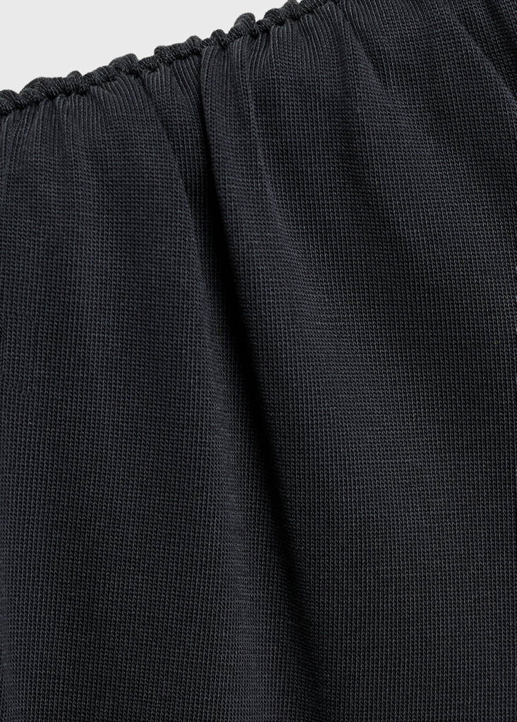 Flowy t-shirt with gathered shoulders — Charcoal