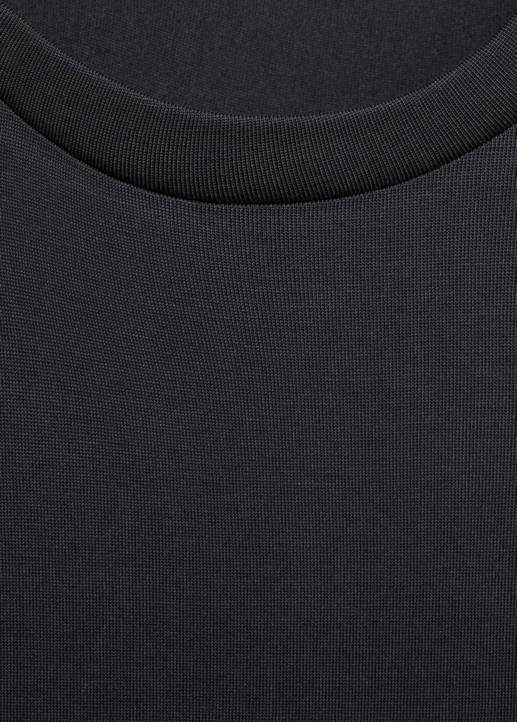 Flowy t-shirt with gathered shoulders — Charcoal
